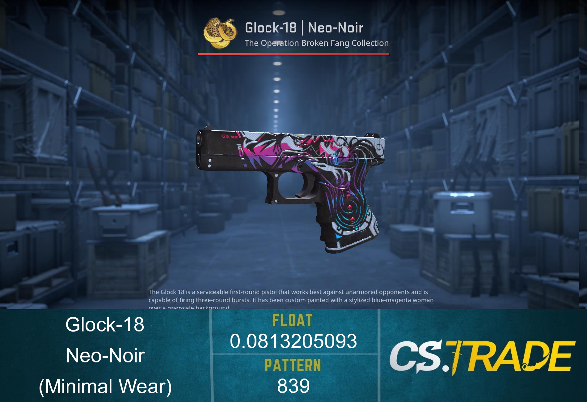 StatTrak™ Glock-18 | Neo-Noir (Minimal Wear) Screenshot