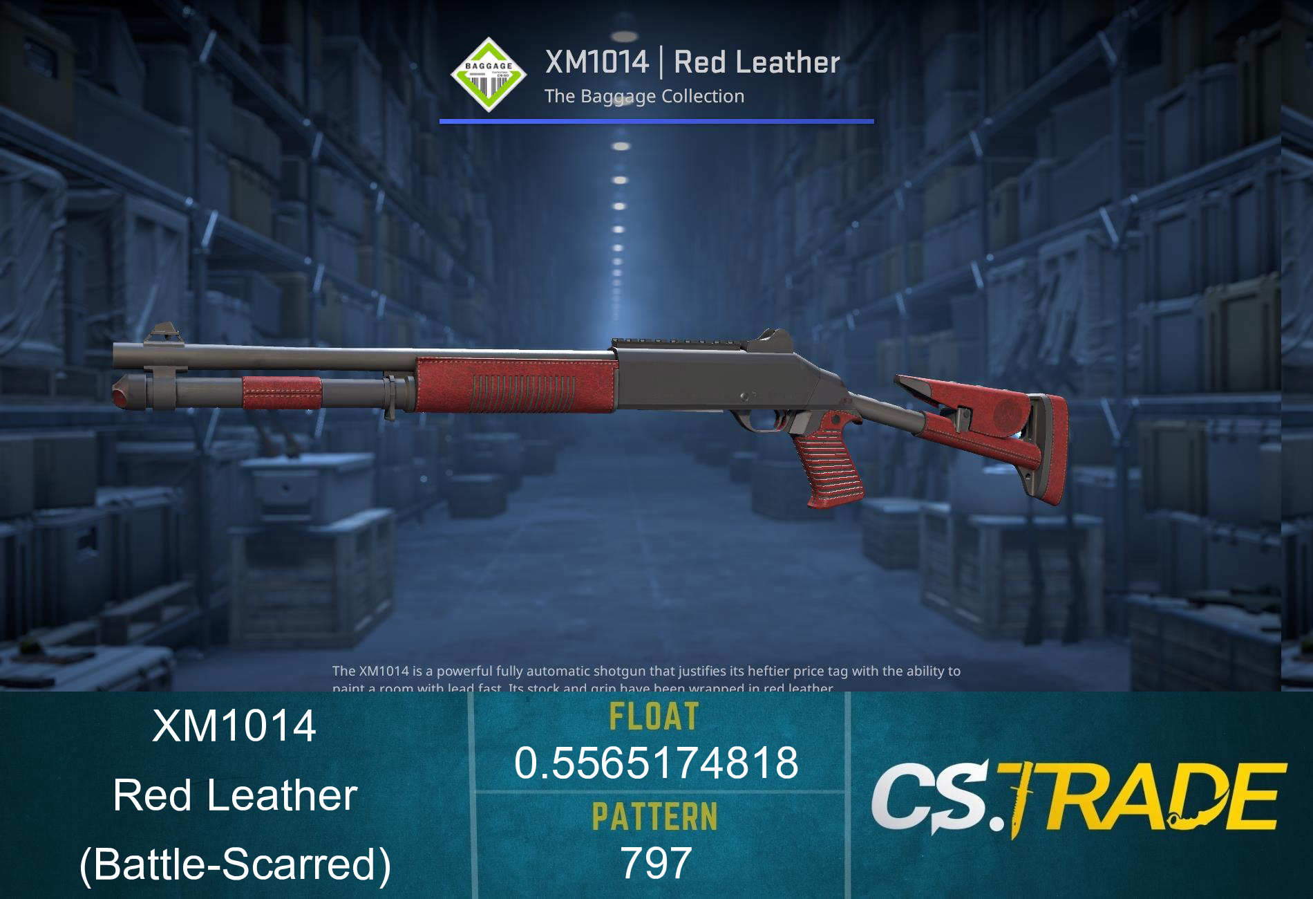 XM1014 | Red Leather (Battle-Scarred) Screenshot