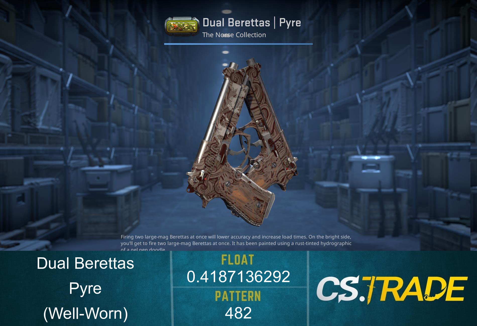 Dual Berettas | Pyre (Well-Worn) Screenshot