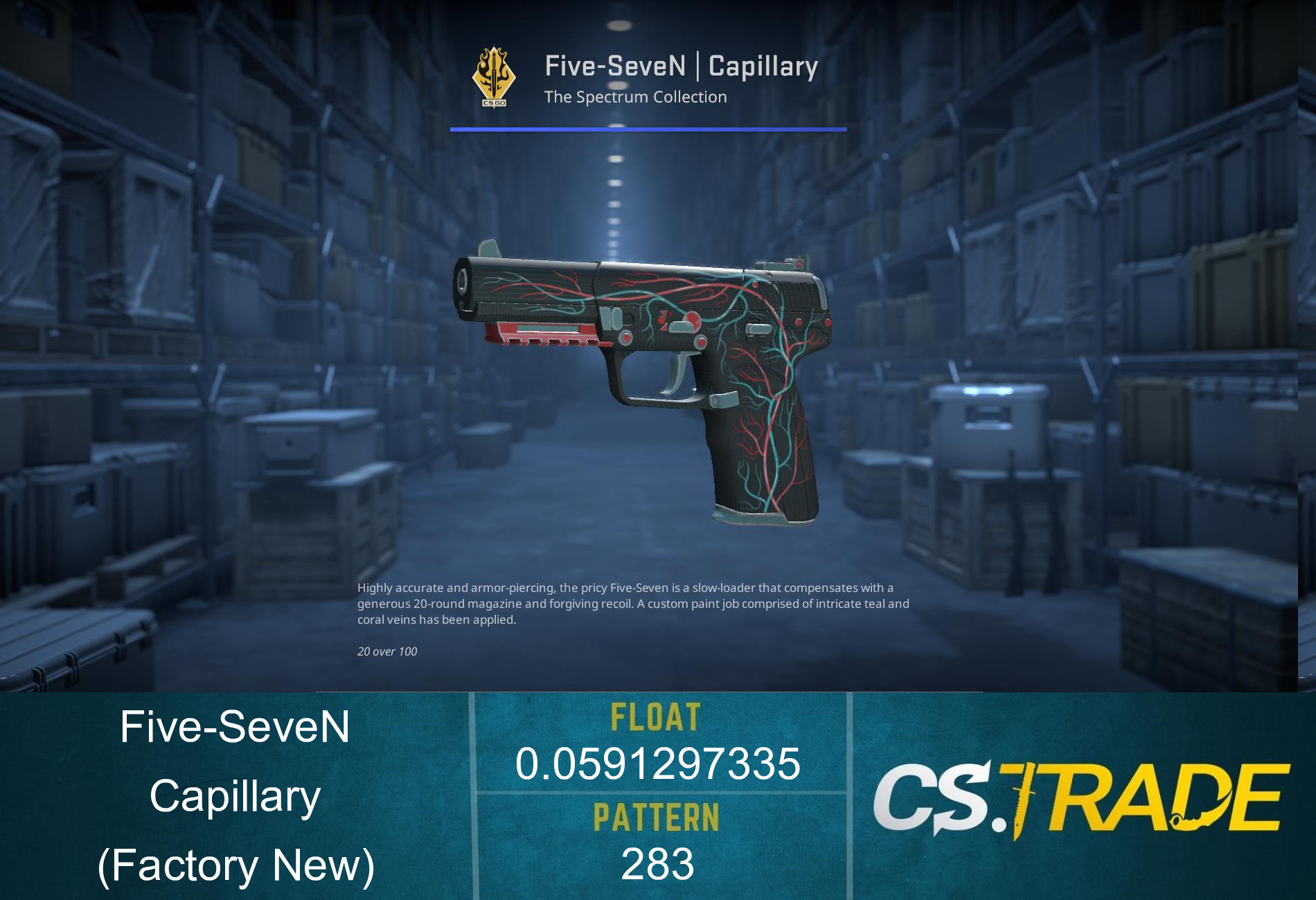 Five-SeveN | Capillary (Factory New) Screenshot