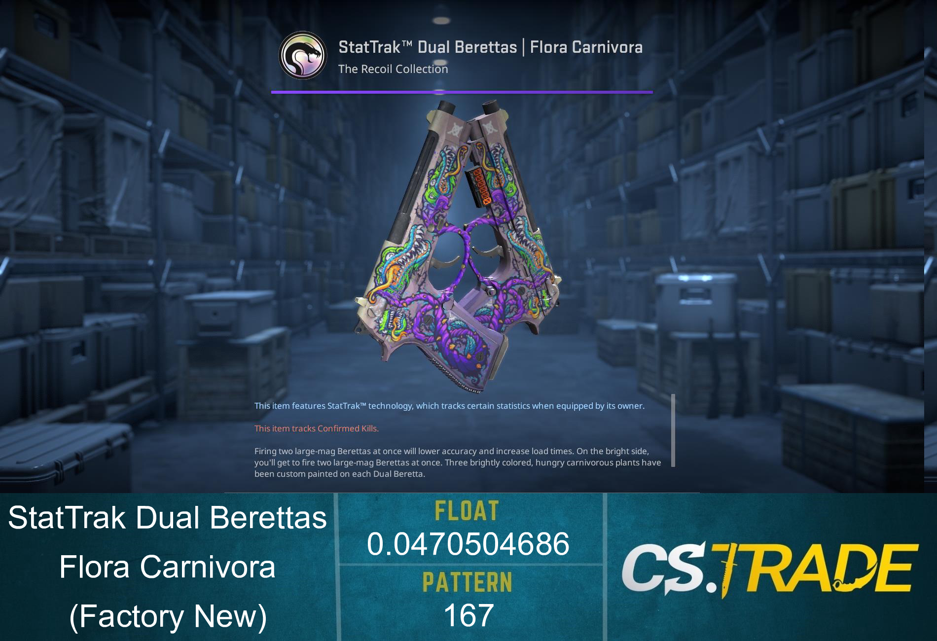 Dual Berettas | Flora Carnivora (Factory New) Screenshot