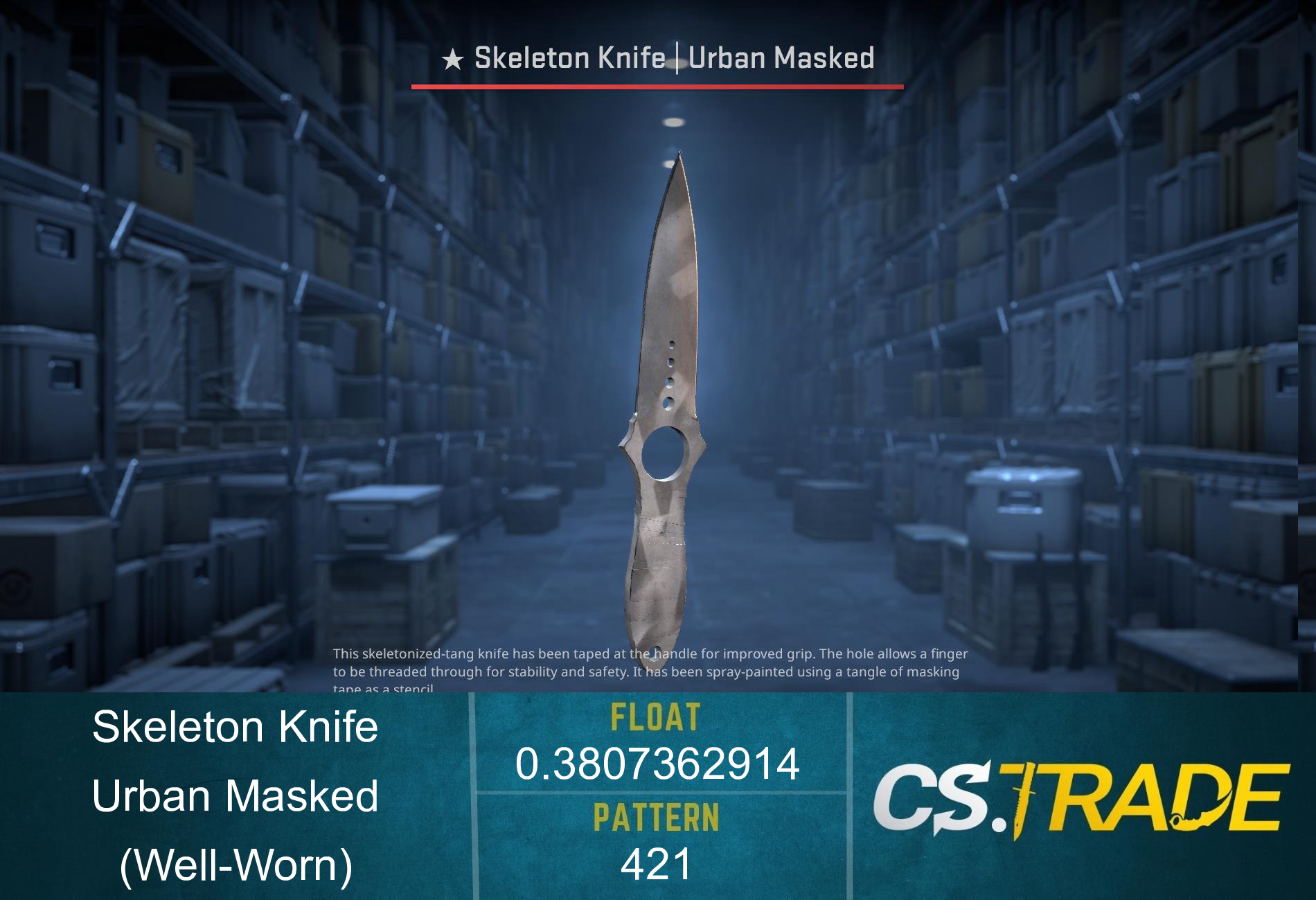 ★ StatTrak™ Skeleton Knife | Urban Masked (Well-Worn) Screenshot