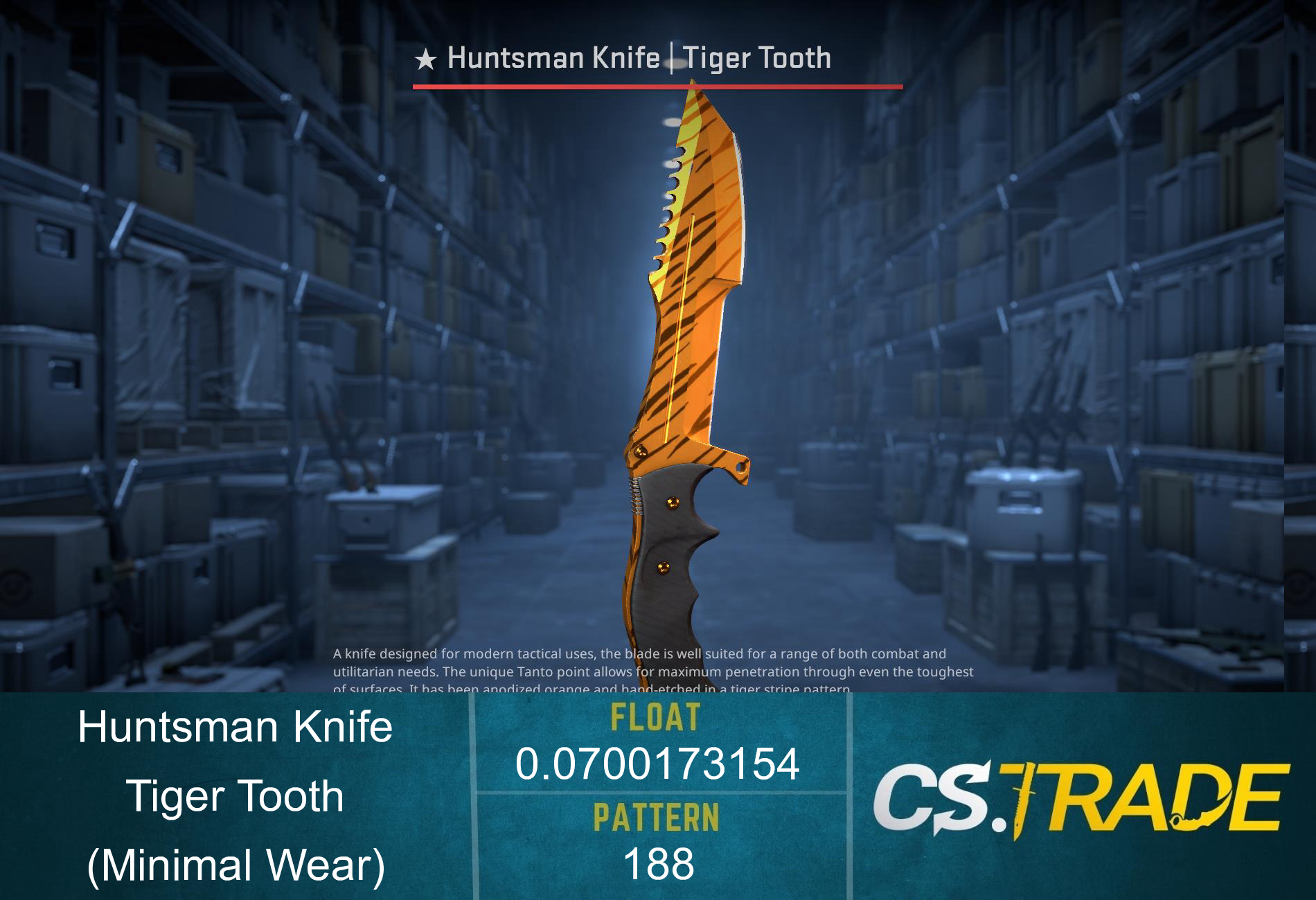 ★ Huntsman Knife | Tiger Tooth (Minimal Wear) Screenshot