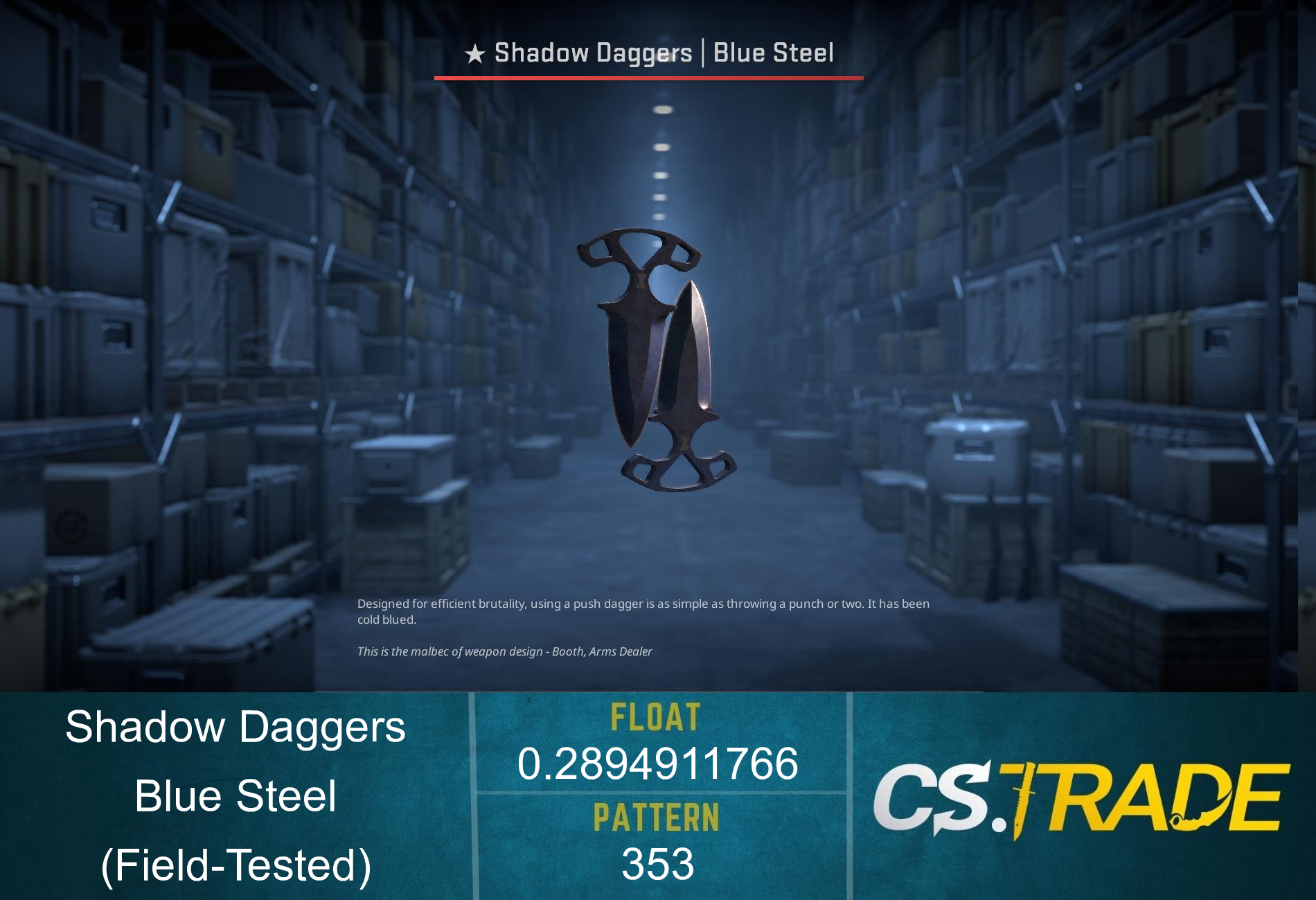 ★ Shadow Daggers | Blue Steel (Factory New) Screenshot