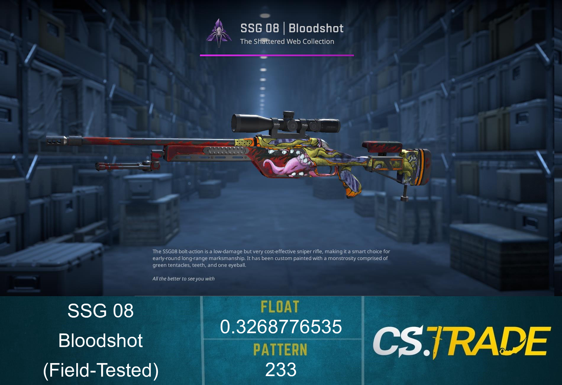 SSG 08 | Bloodshot (Minimal Wear) Screenshot