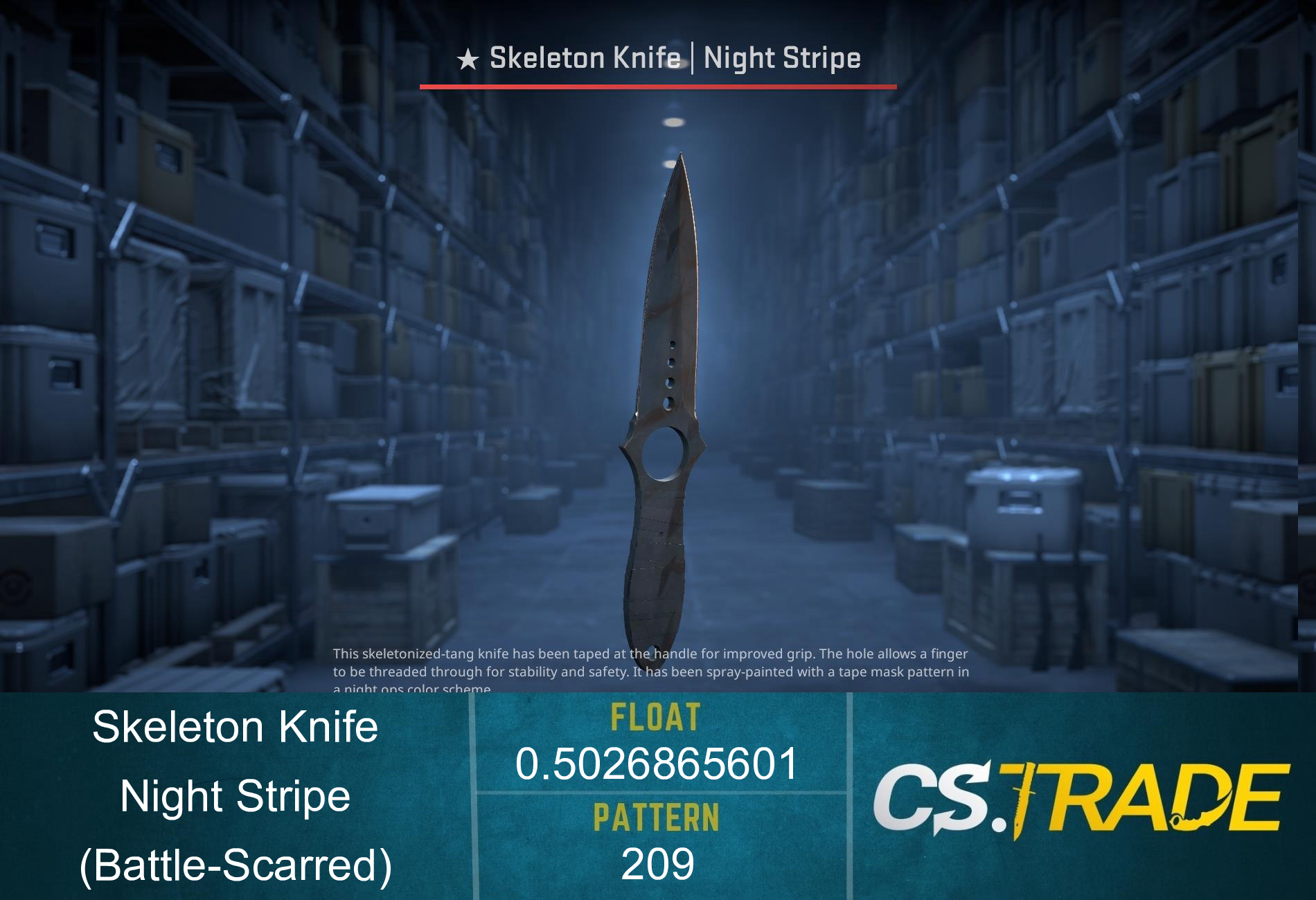 ★ Skeleton Knife | Night Stripe (Battle-Scarred) Screenshot