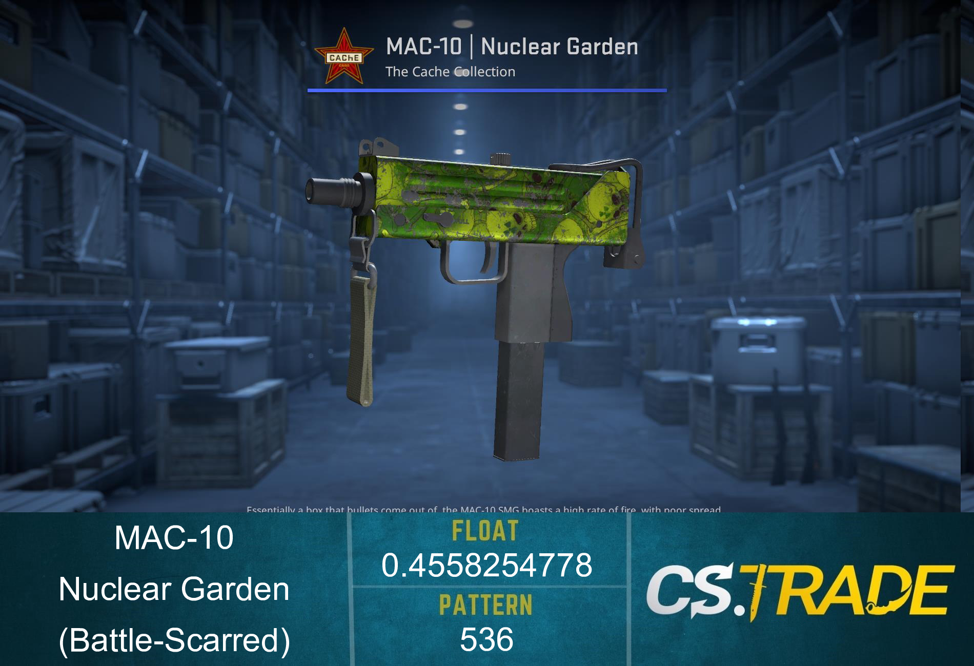 Souvenir MAC-10 | Nuclear Garden (Battle-Scarred) Screenshot