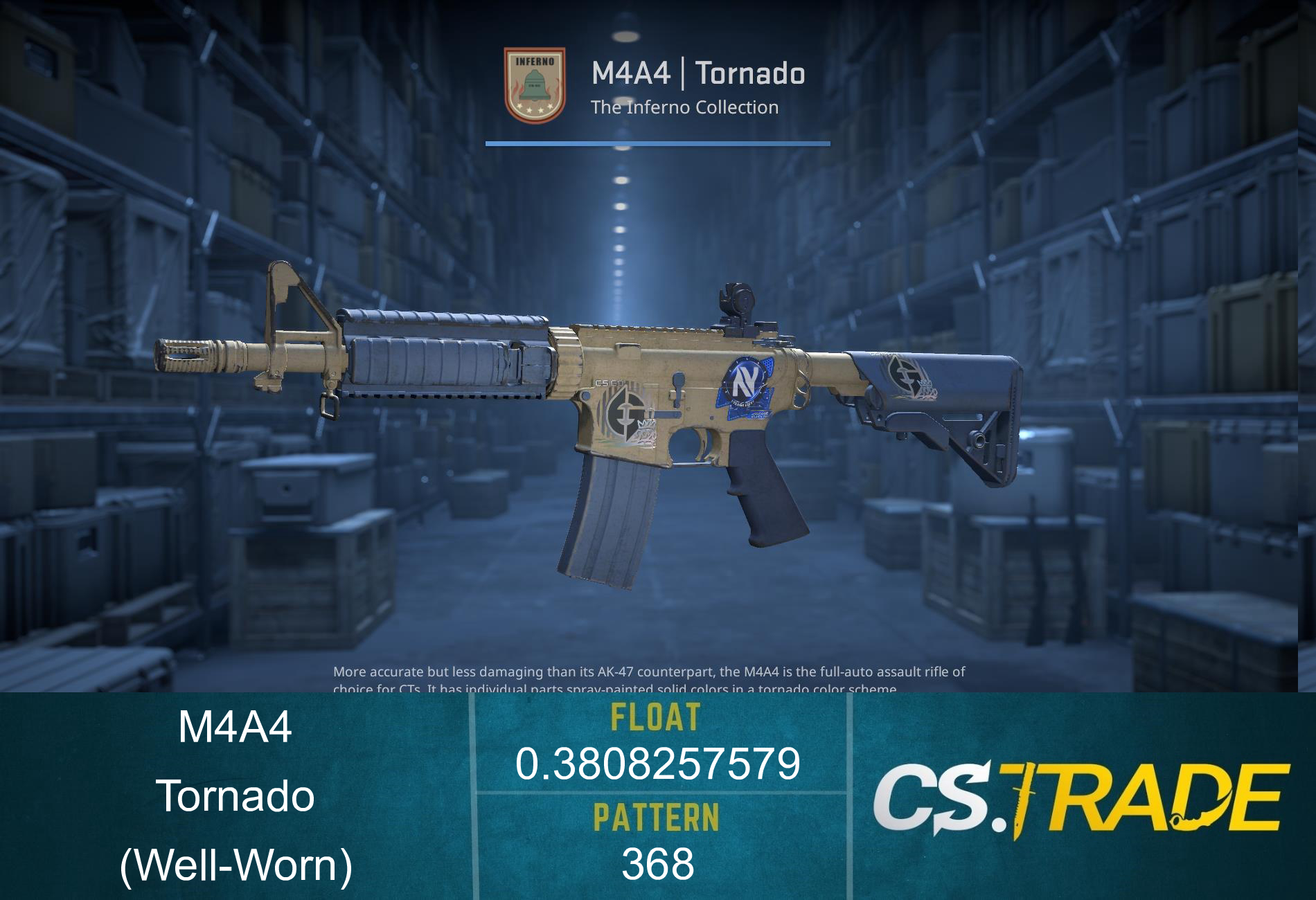 M4A4 | Tornado (Well-Worn) Screenshot