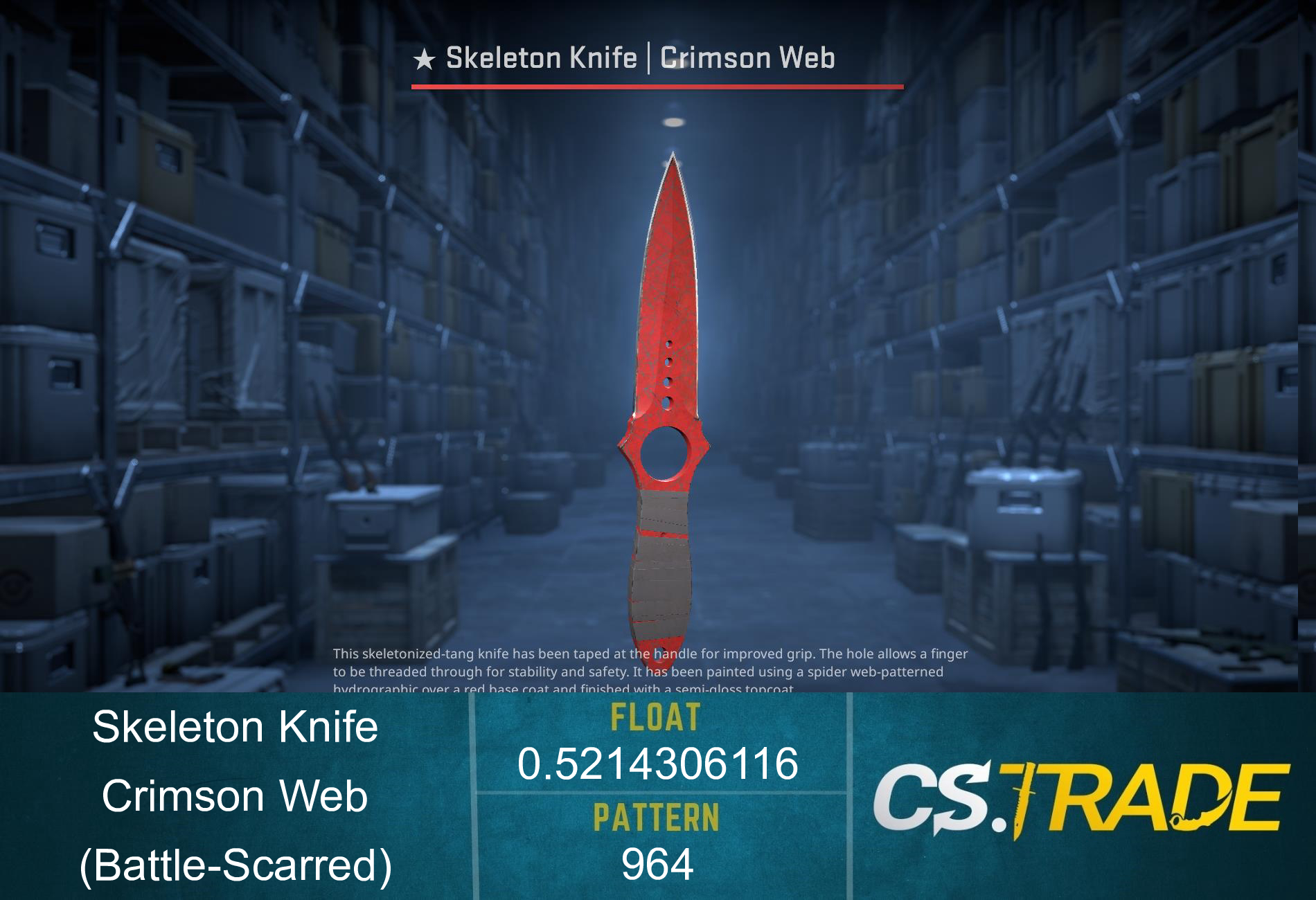 ★ StatTrak™ Skeleton Knife | Crimson Web (Battle-Scarred) Screenshot
