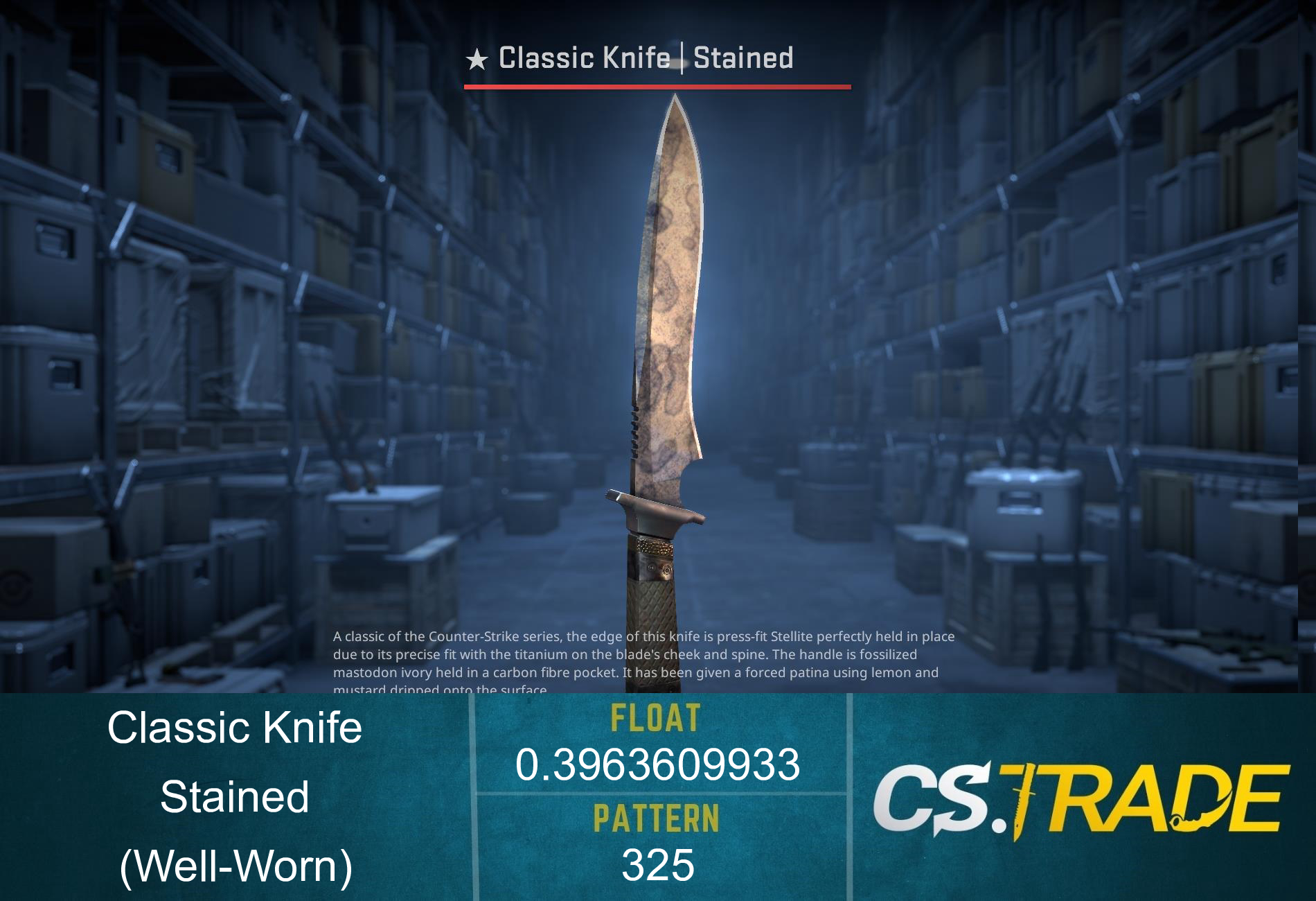 ★ StatTrak™ Classic Knife | Stained (Well-Worn) Screenshot