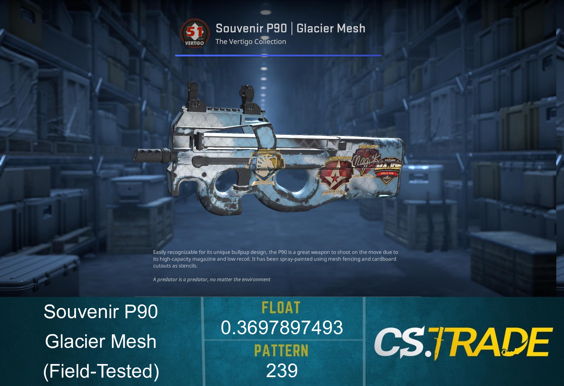 P90 | Glacier Mesh (Field-Tested) Screenshot