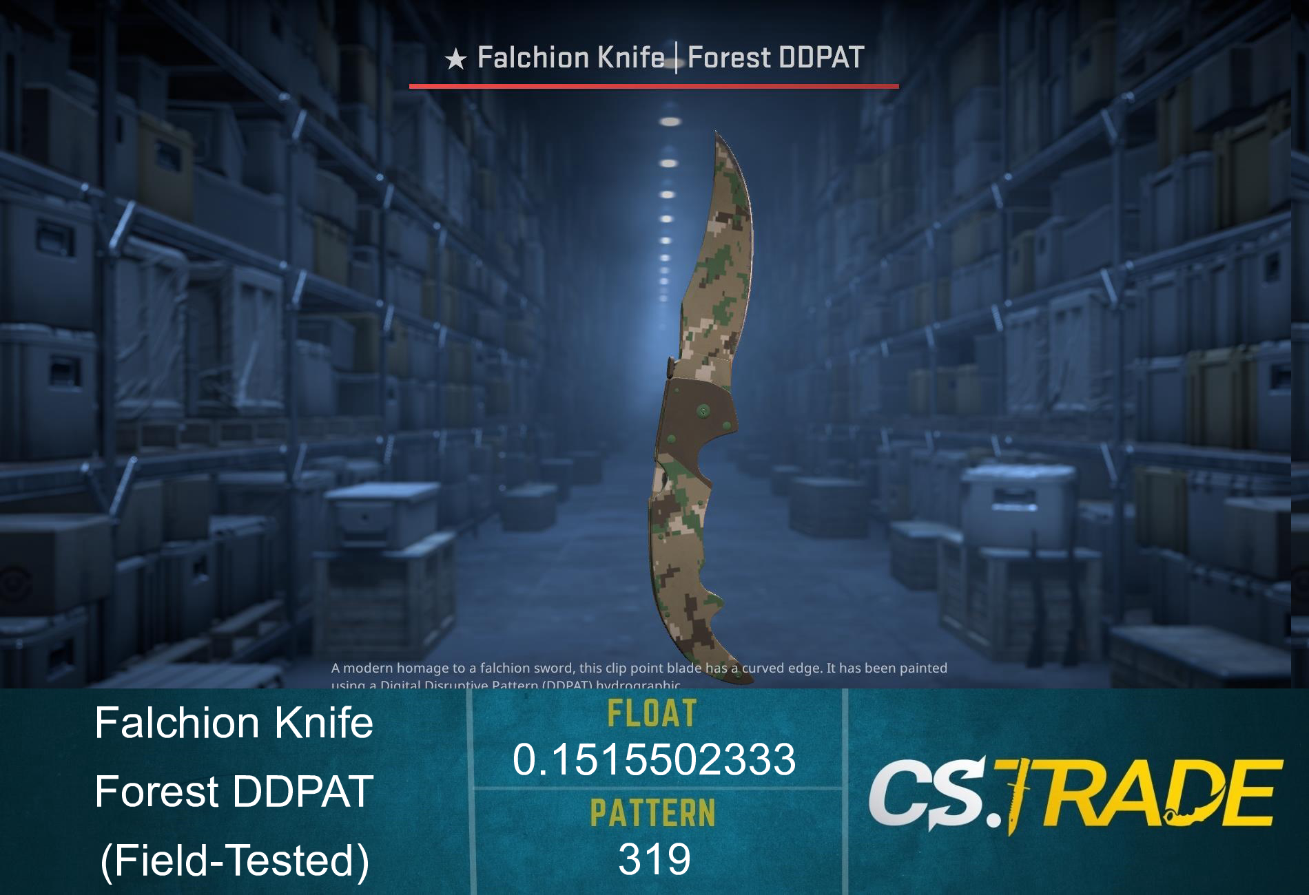 ★ StatTrak™ Falchion Knife | Forest DDPAT (Field-Tested) Screenshot