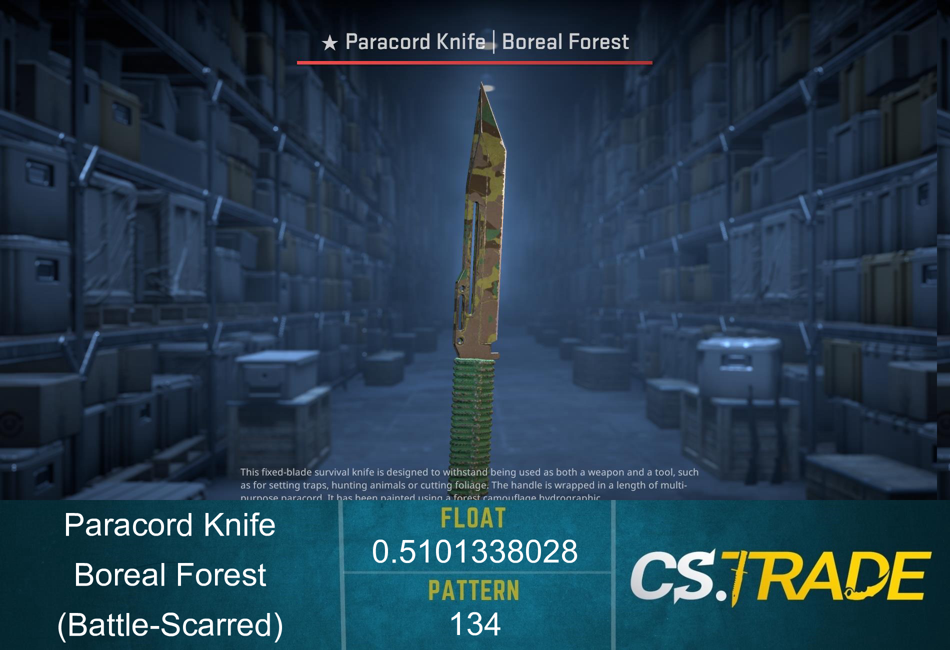 ★ StatTrak™ Paracord Knife | Boreal Forest (Battle-Scarred) Screenshot
