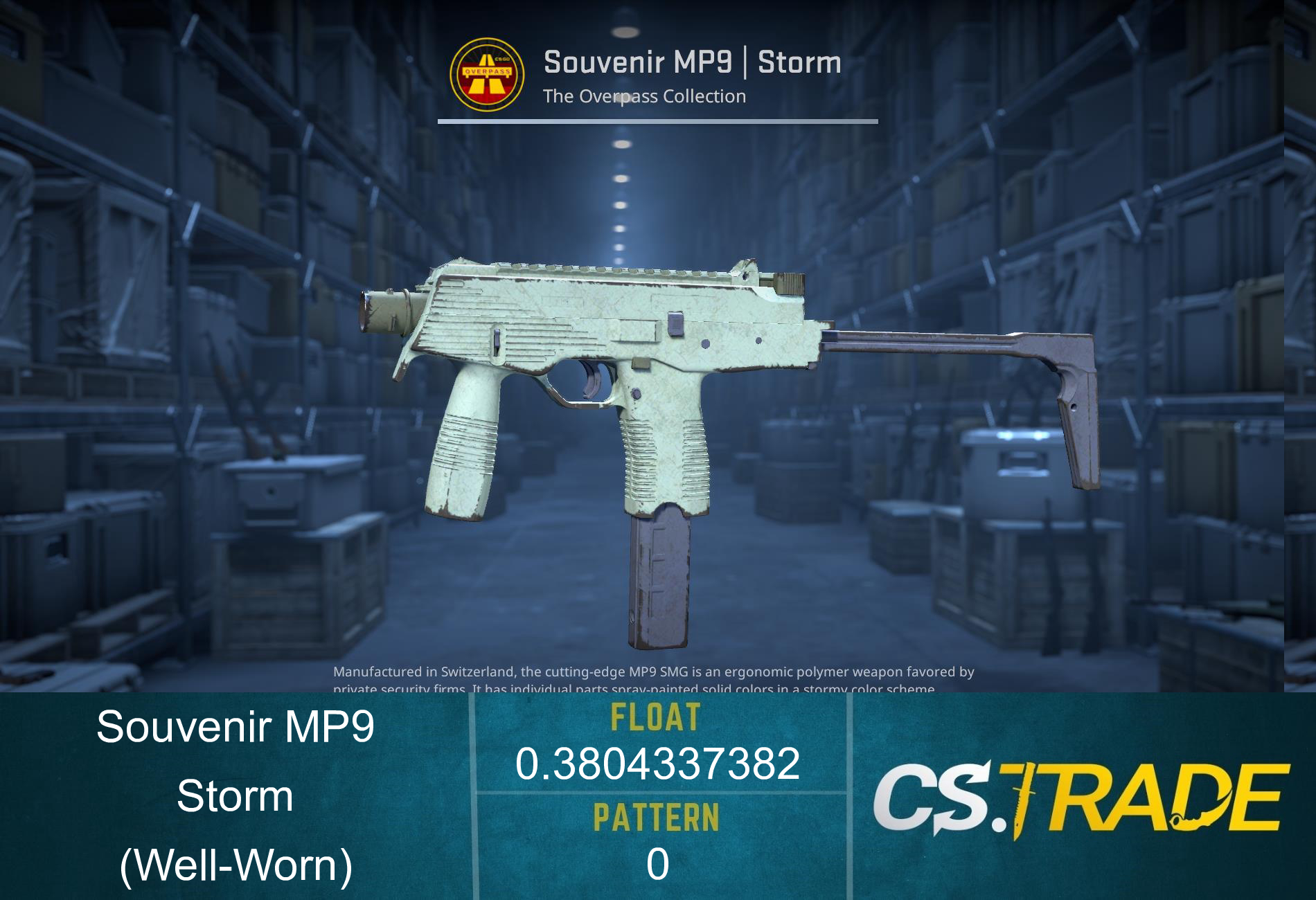 Souvenir MP9 | Storm (Well-Worn) Screenshot