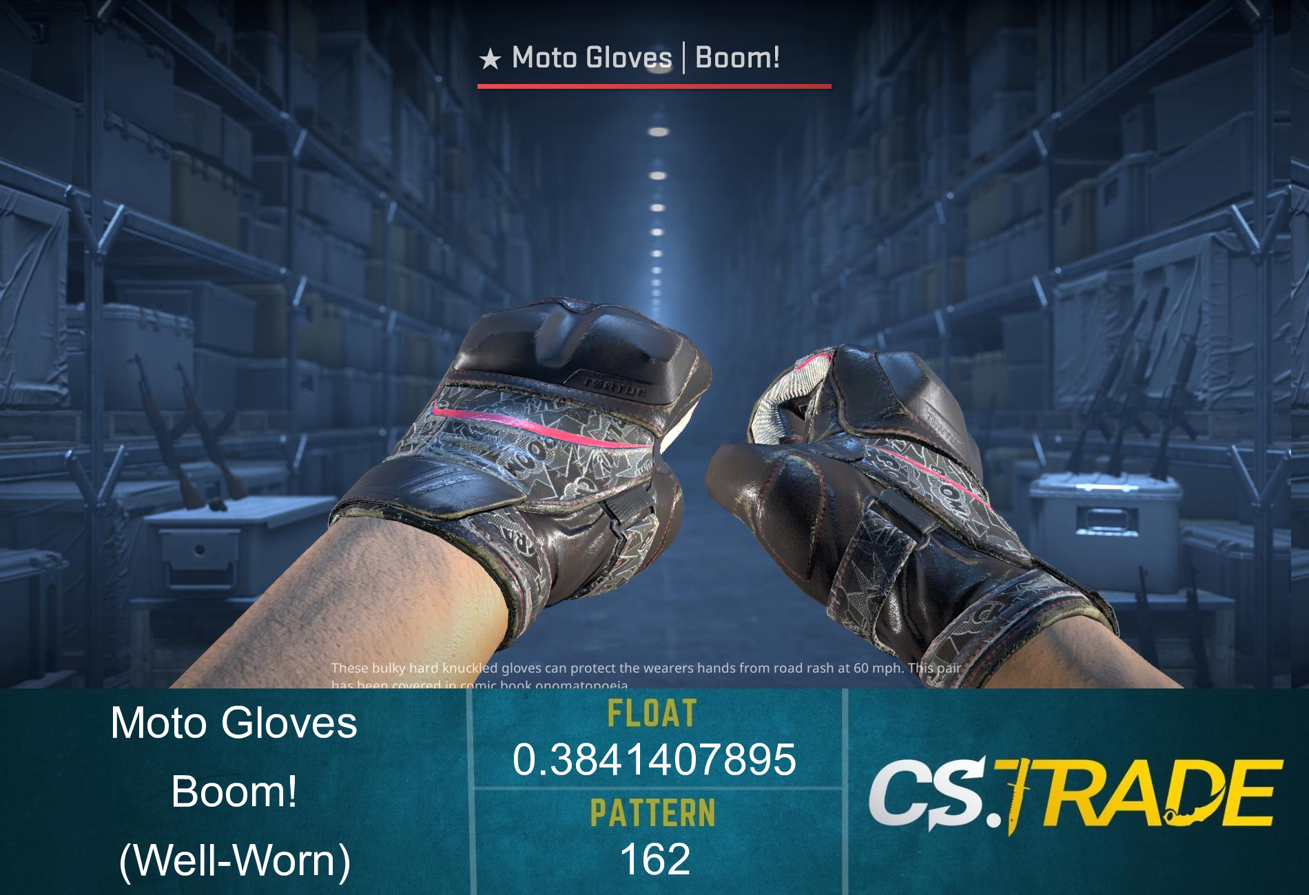 ★ Moto Gloves | Boom! (Well-Worn) Screenshot