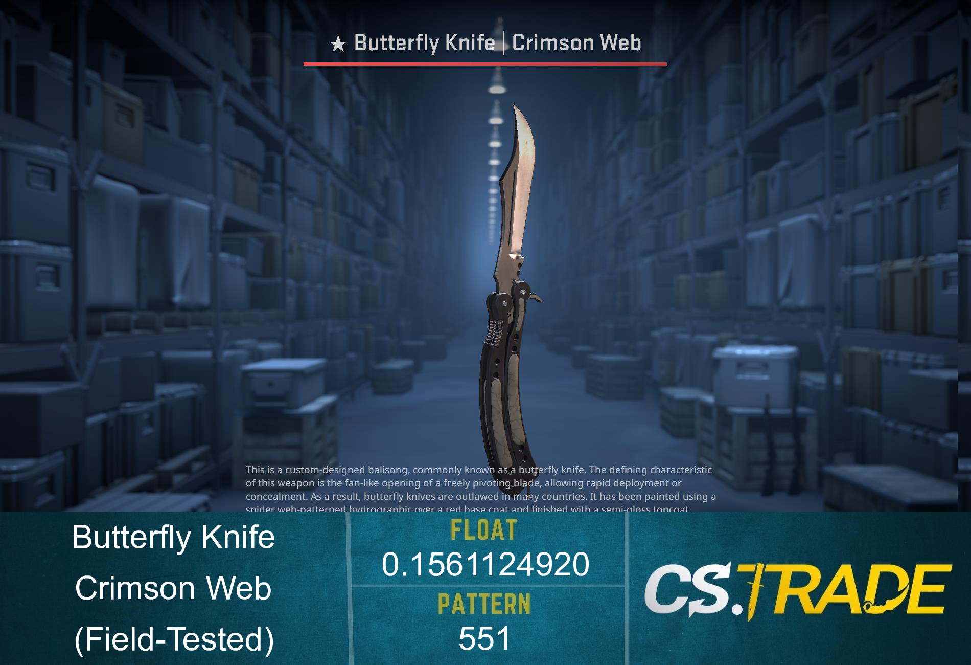 ★ Butterfly Knife | Crimson Web (Field-Tested) Screenshot