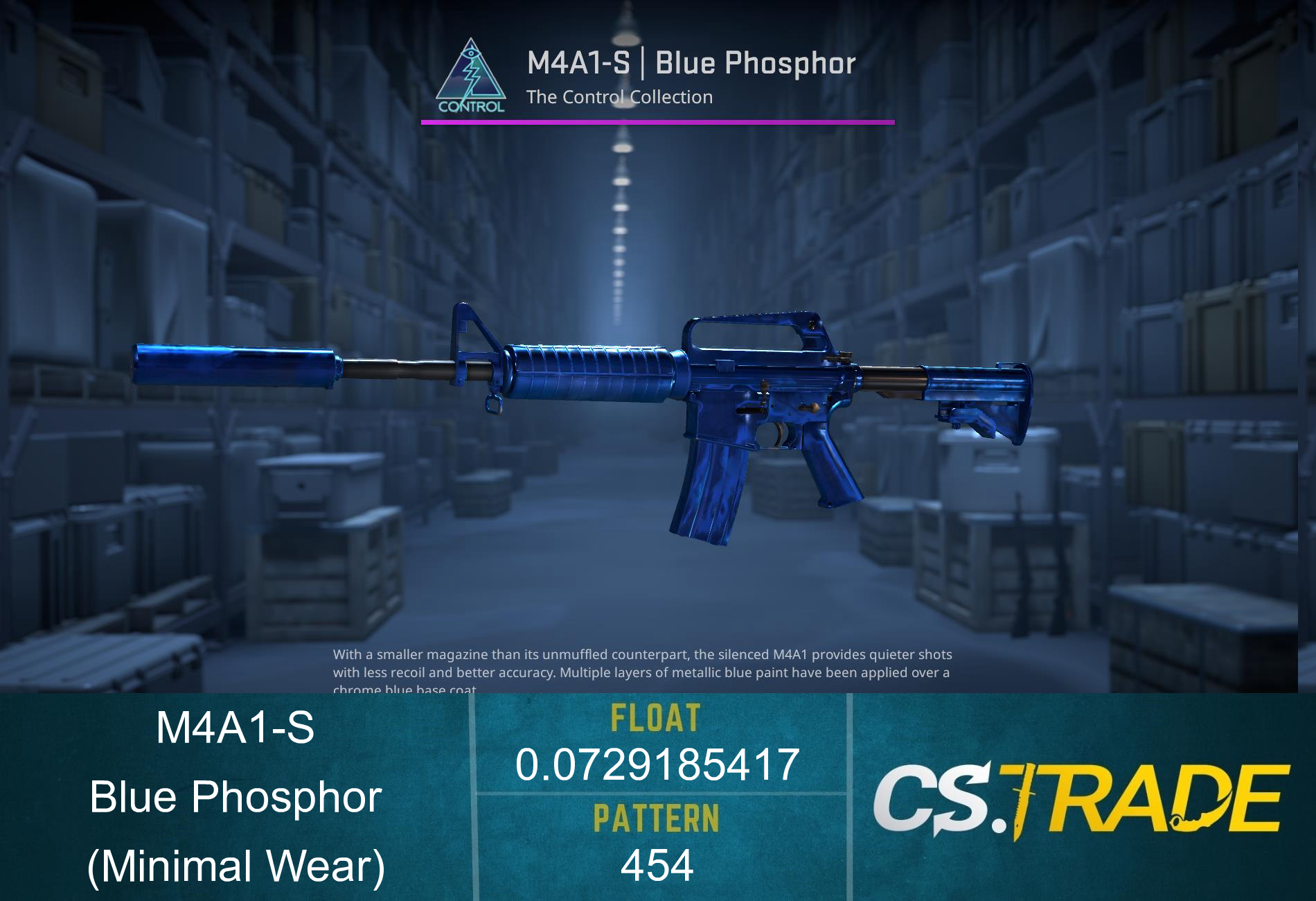 M4A1-S | Blue Phosphor (Minimal Wear) Screenshot