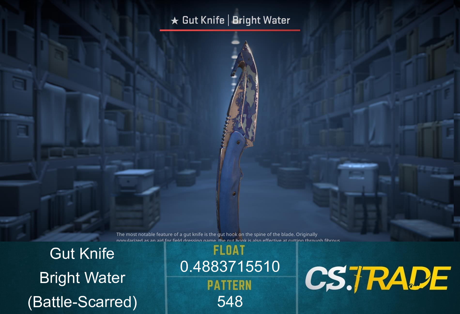 ★ Gut Knife | Bright Water (Battle-Scarred) Screenshot