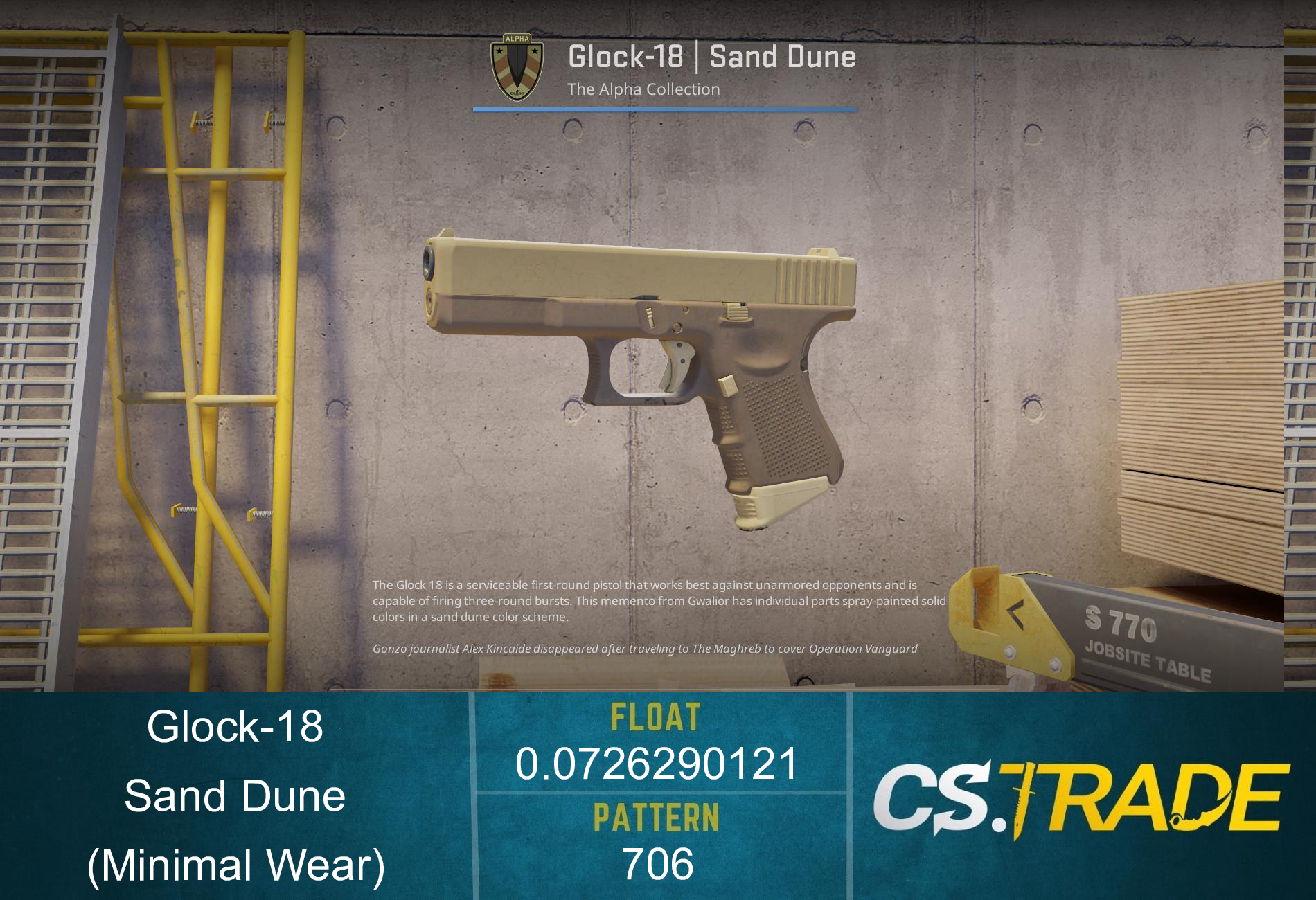 Glock-18 | Sand Dune (Minimal Wear) Screenshot