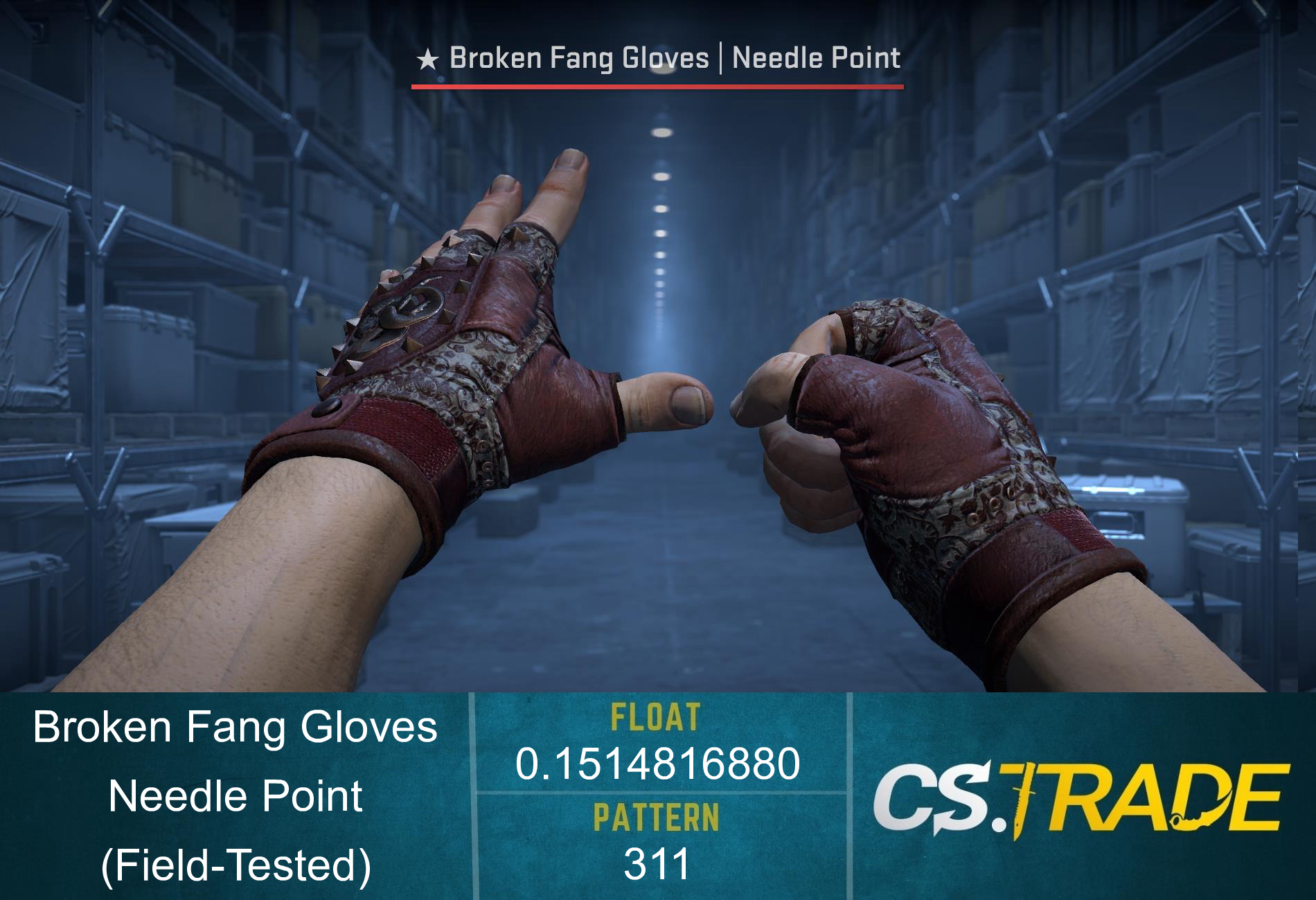★ Broken Fang Gloves | Needle Point (Field-Tested) Screenshot