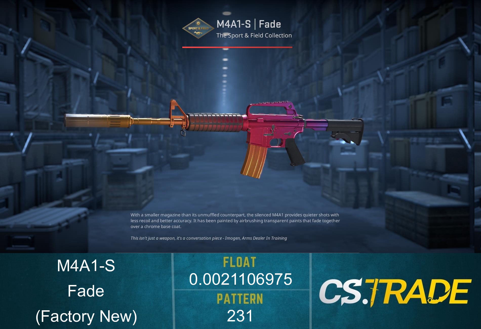 M4A1-S | Fade (Minimal Wear) Screenshot