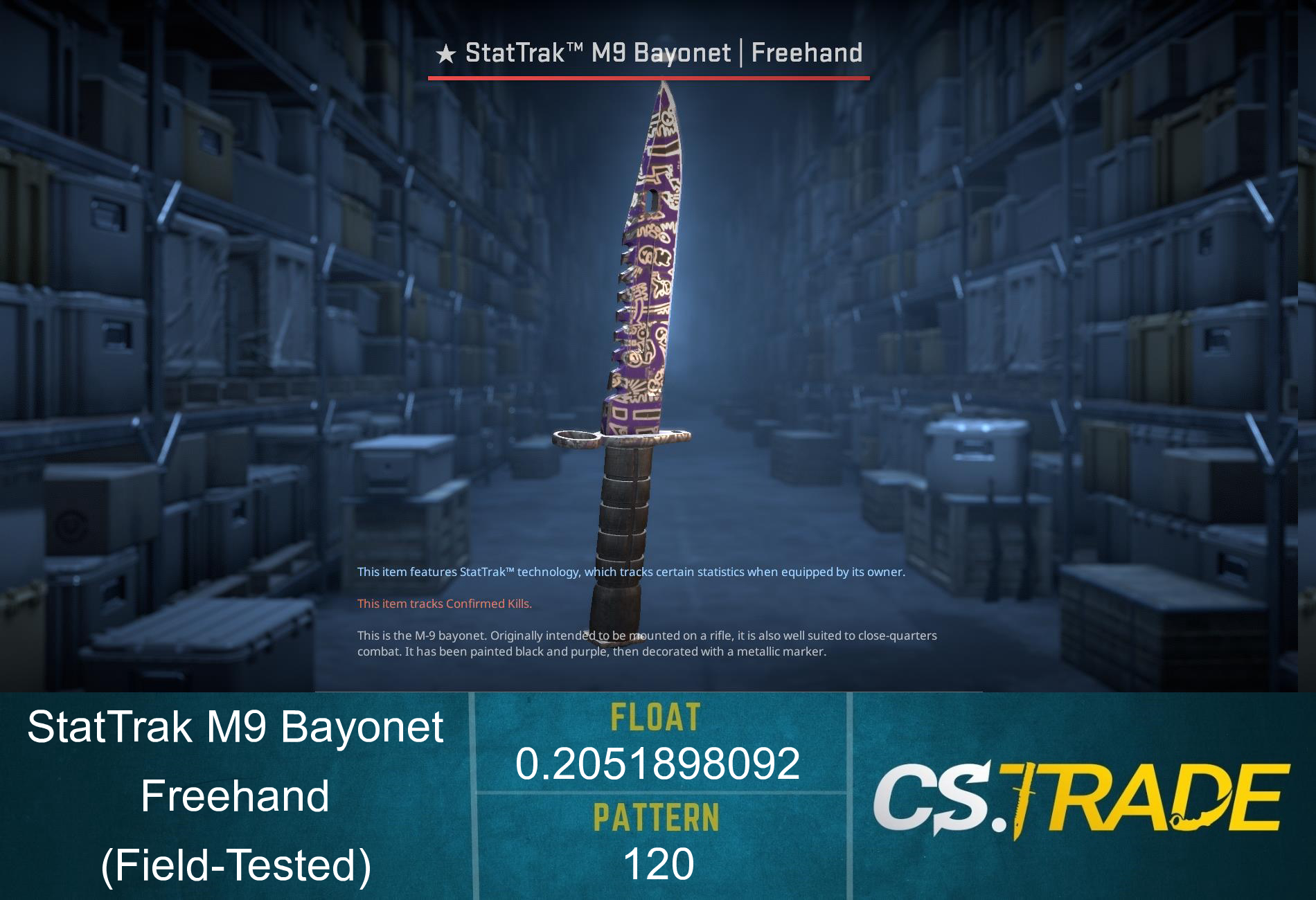 ★ StatTrak™ M9 Bayonet | Freehand (Field-Tested)