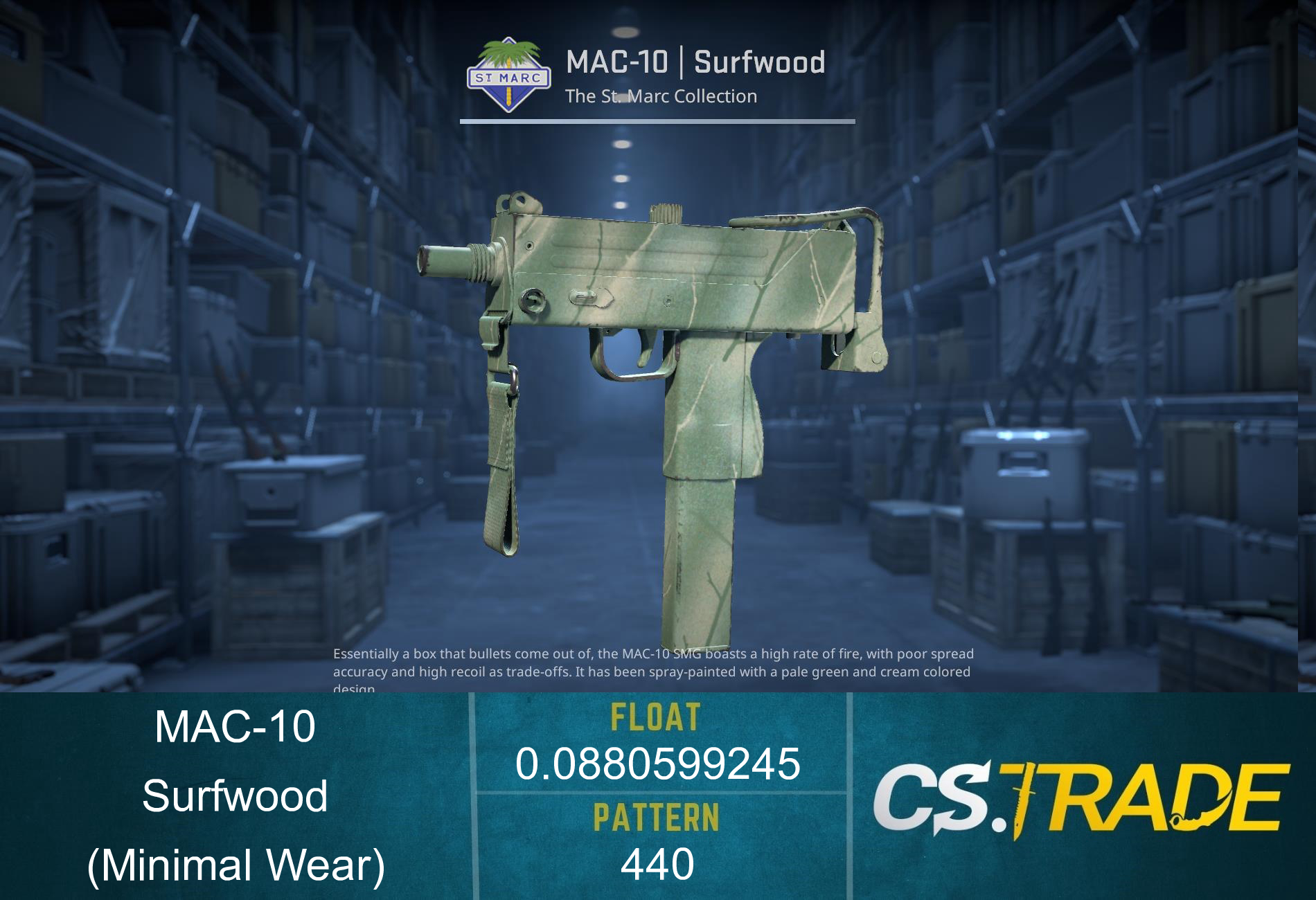 MAC-10 | Surfwood (Minimal Wear) Screenshot