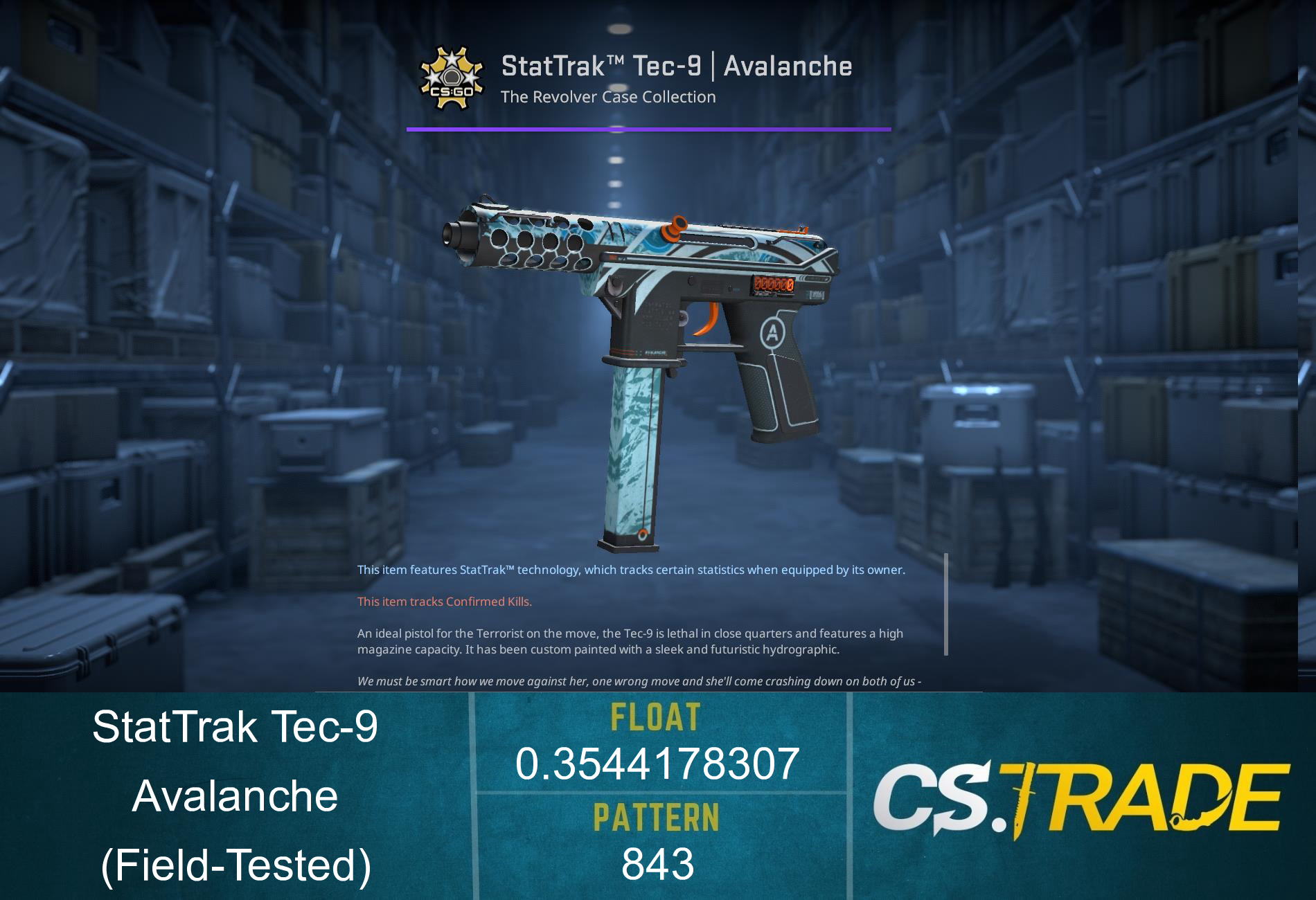 StatTrak™ Tec-9 | Avalanche (Field-Tested)