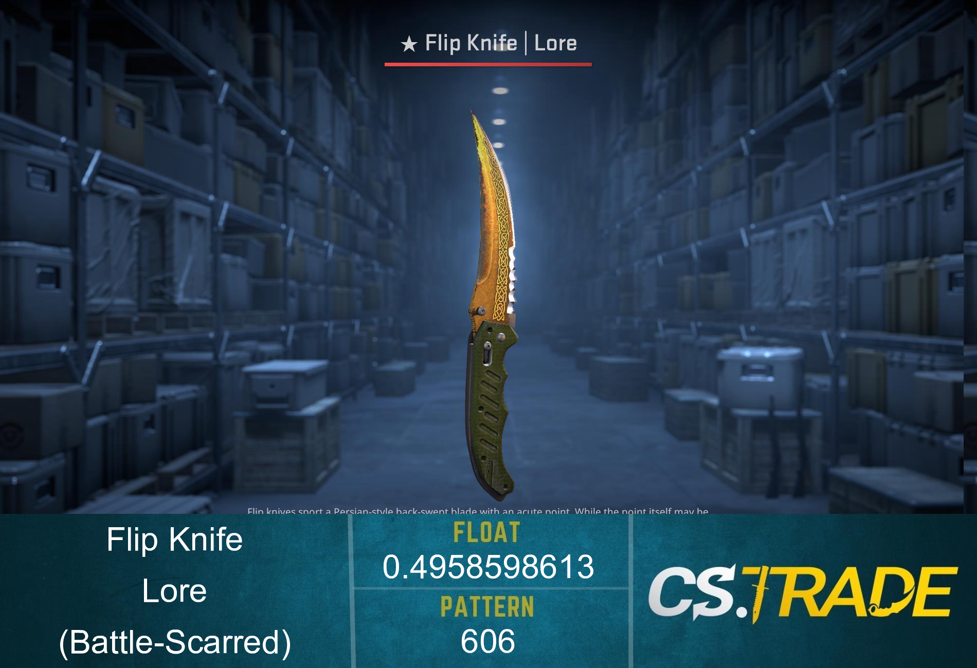 ★ StatTrak™ Flip Knife | Lore (Battle-Scarred) Screenshot