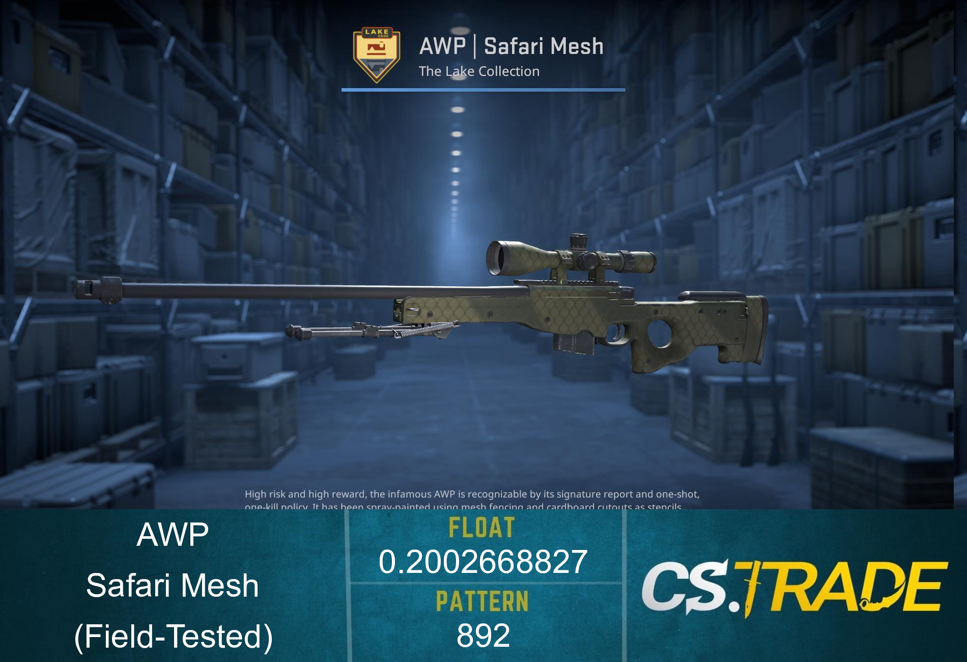 Souvenir AWP | Safari Mesh (Field-Tested) Screenshot