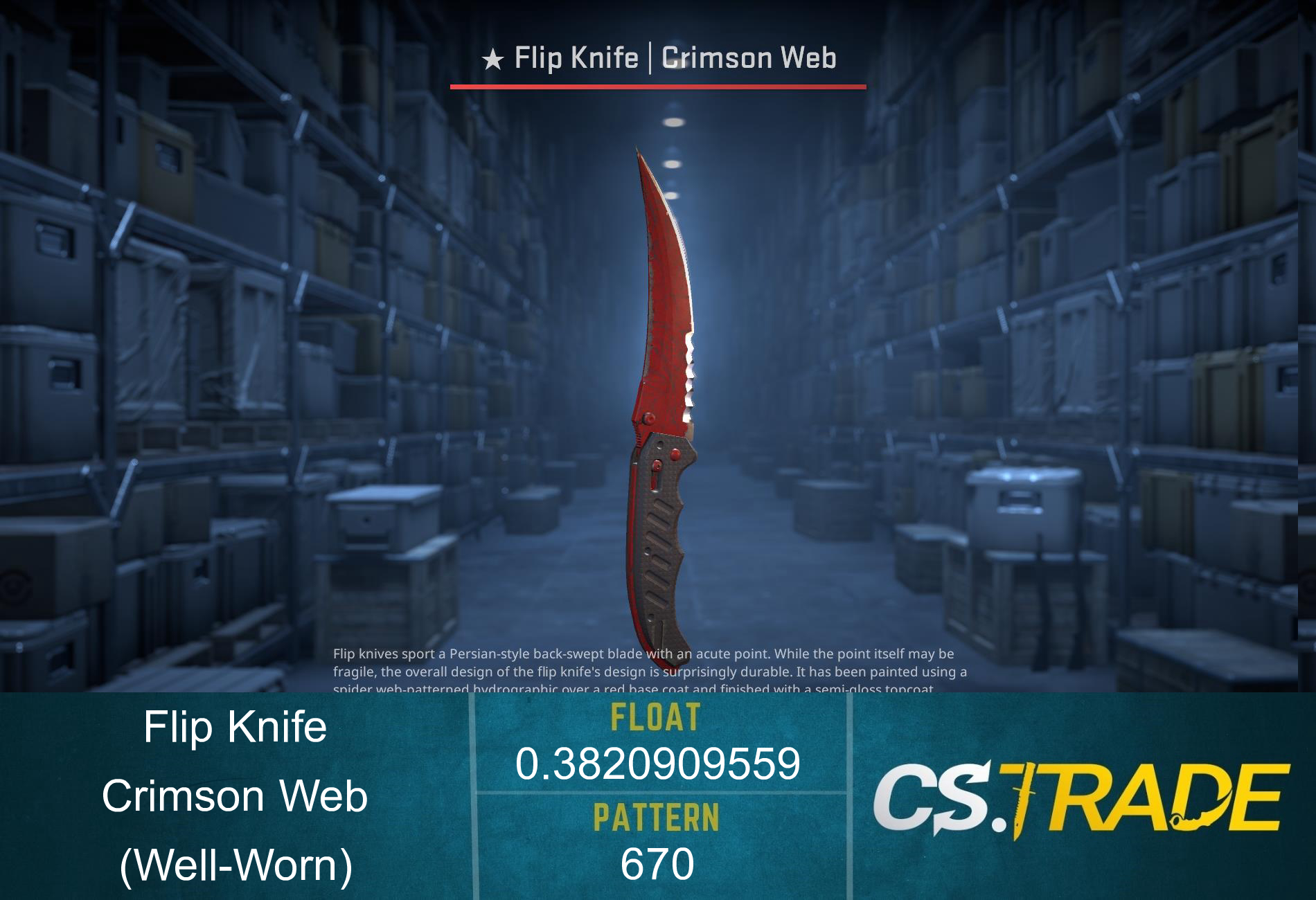 ★ Flip Knife | Crimson Web (Well-Worn) Screenshot