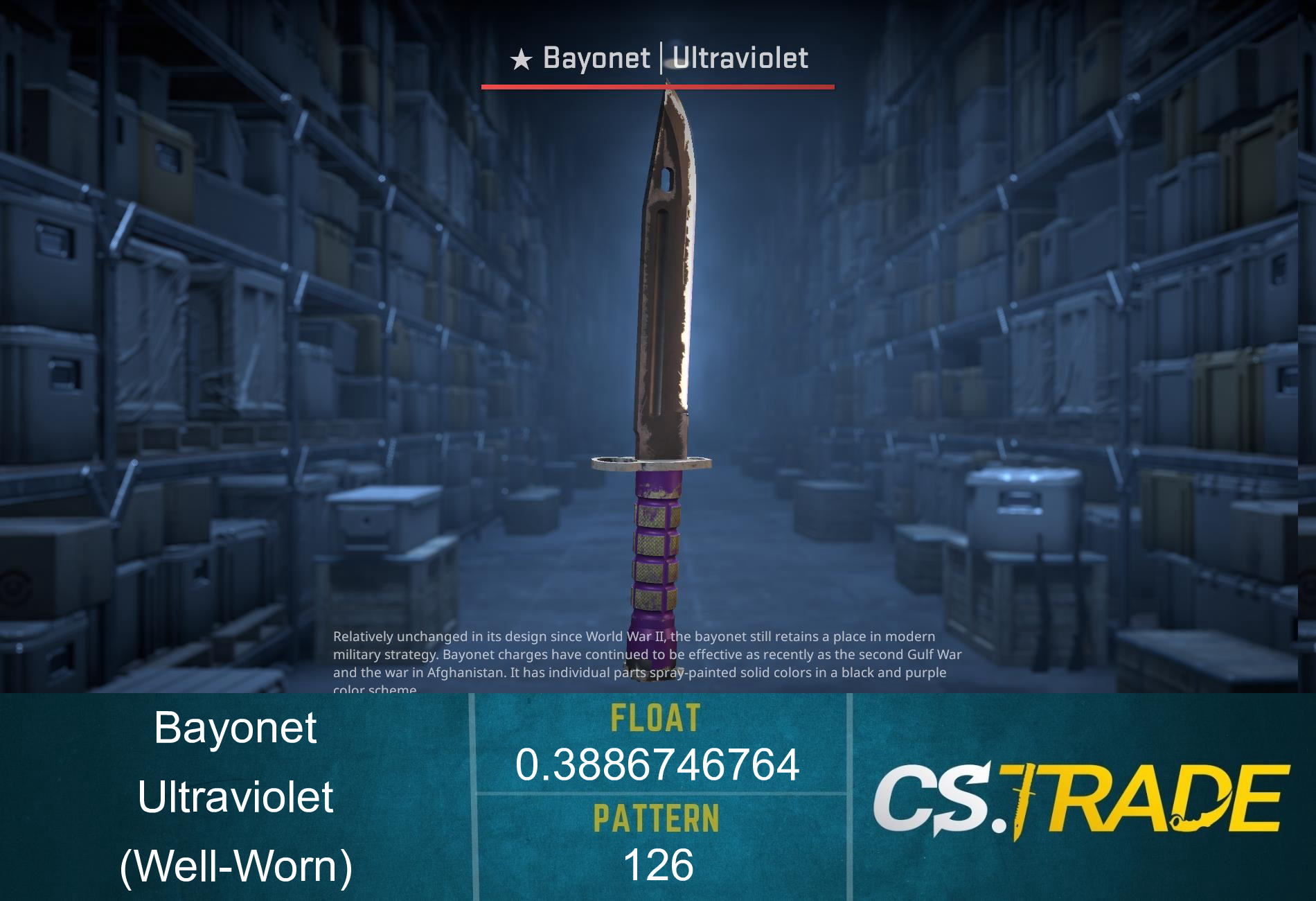 ★ Bayonet | Ultraviolet (Well-Worn) Screenshot