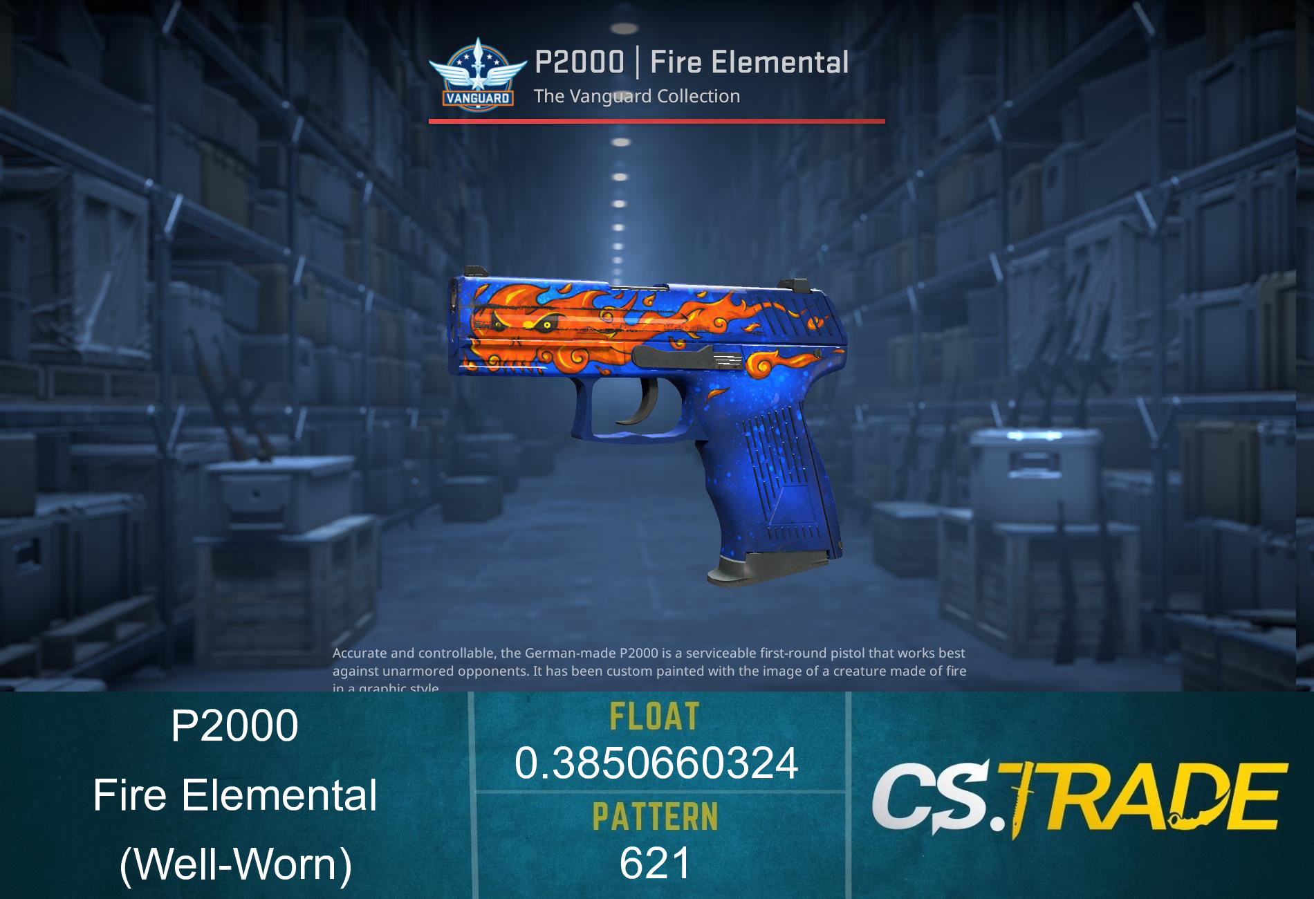 StatTrak™ P2000 | Fire Elemental (Well-Worn) Screenshot