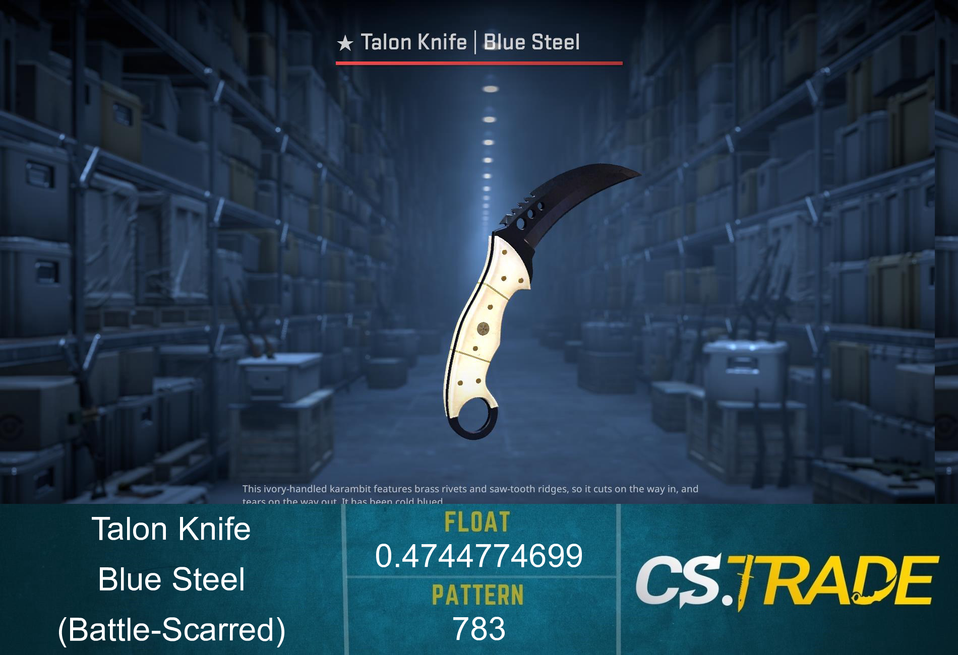 ★ StatTrak™ Talon Knife | Blue Steel (Battle-Scarred) Screenshot