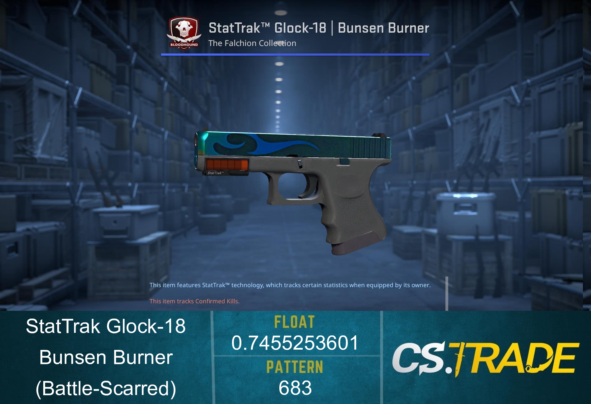 StatTrak™ Glock-18 | Bunsen Burner (Battle-Scarred) Screenshot