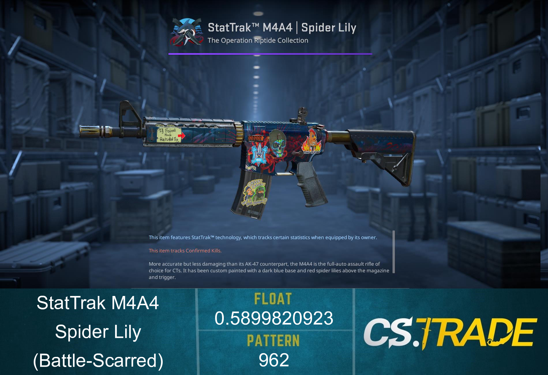 M4A4 | Spider Lily (Battle-Scarred) Screenshot