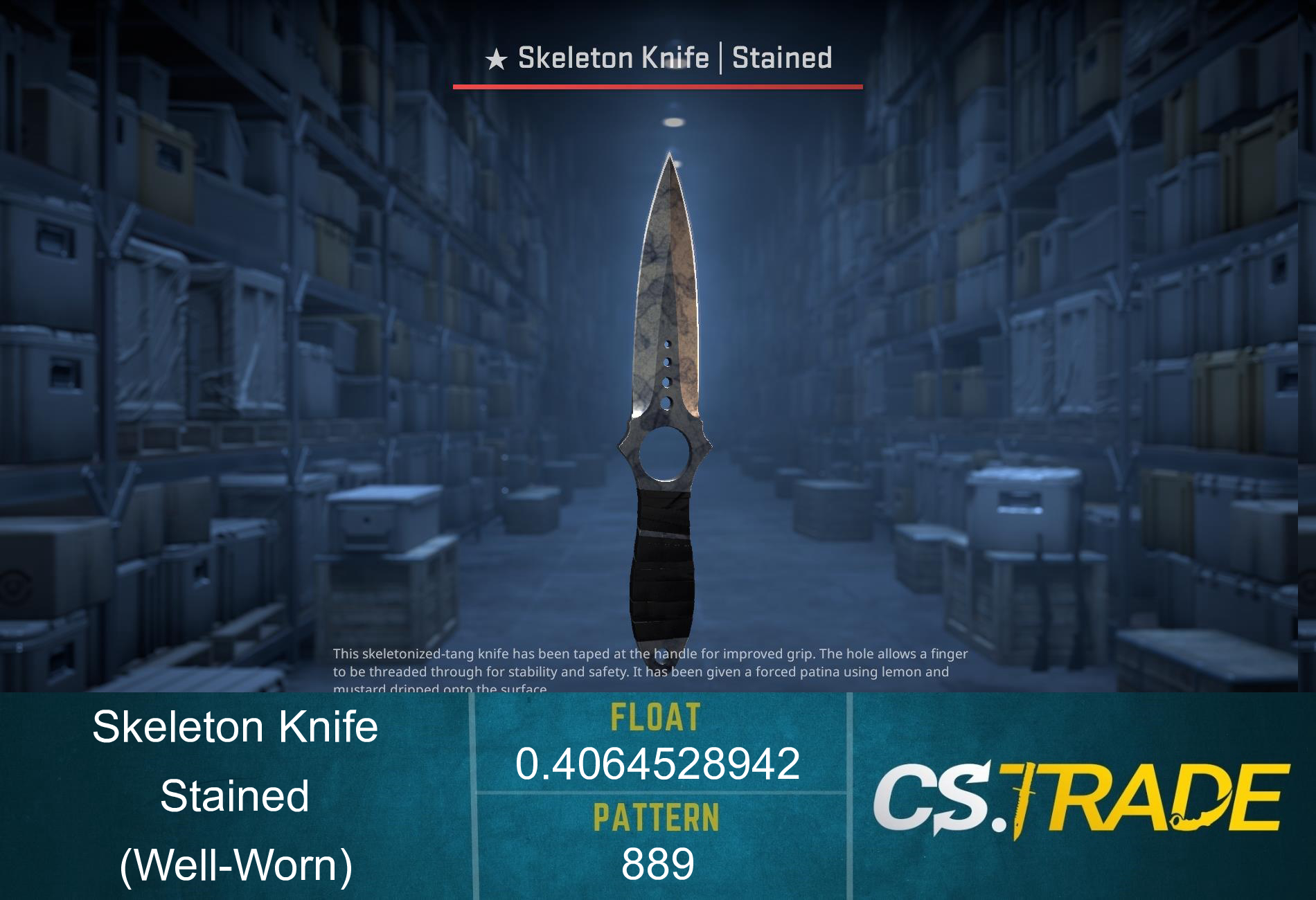 ★ StatTrak™ Skeleton Knife | Stained (Well-Worn) Screenshot