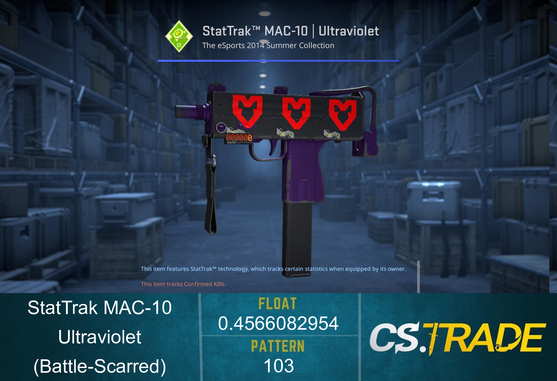 StatTrak™ MAC-10 | Ultraviolet (Battle-Scarred) Screenshot