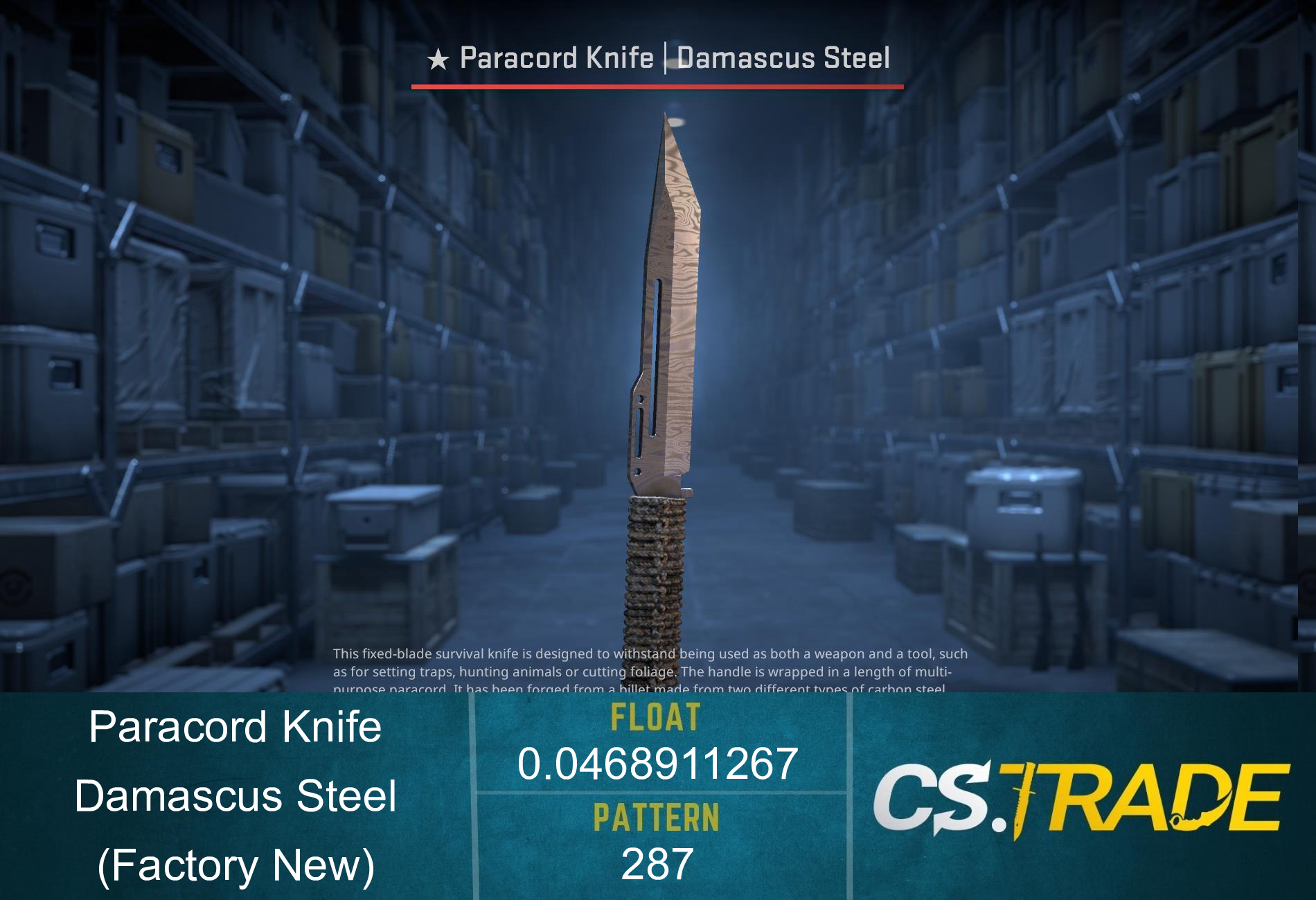 ★ Paracord Knife | Damascus Steel (Factory New) Screenshot