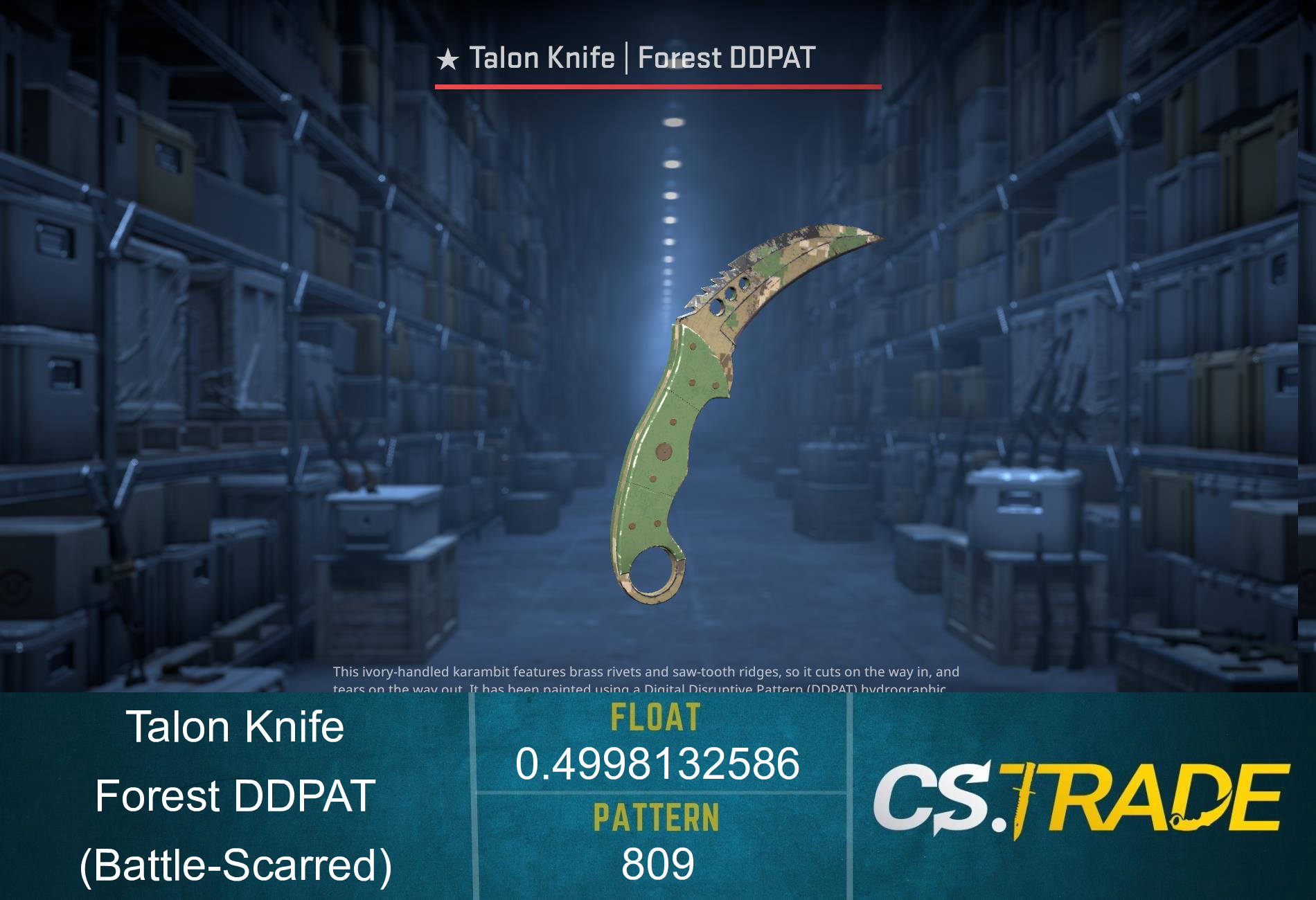 ★ StatTrak™ Talon Knife | Forest DDPAT (Battle-Scarred) Screenshot