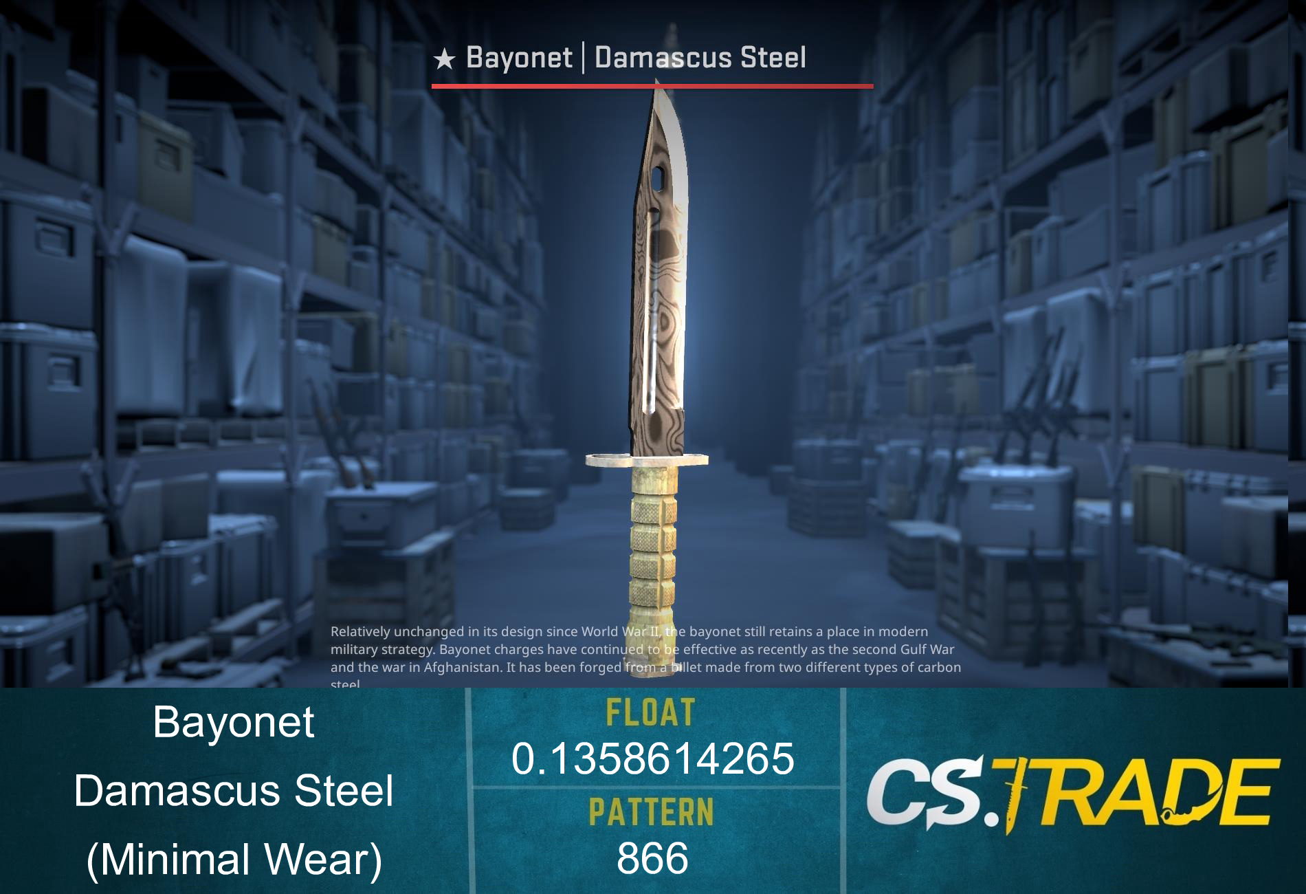 ★ StatTrak™ Bayonet | Damascus Steel (Minimal Wear) Screenshot