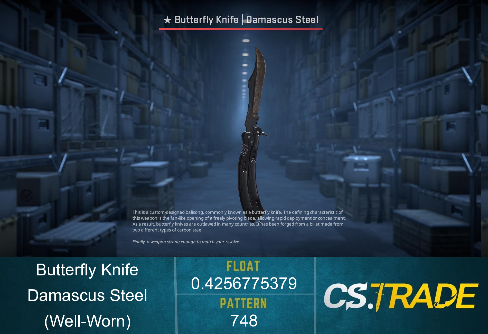★ Butterfly Knife | Damascus Steel (Factory New) Screenshot