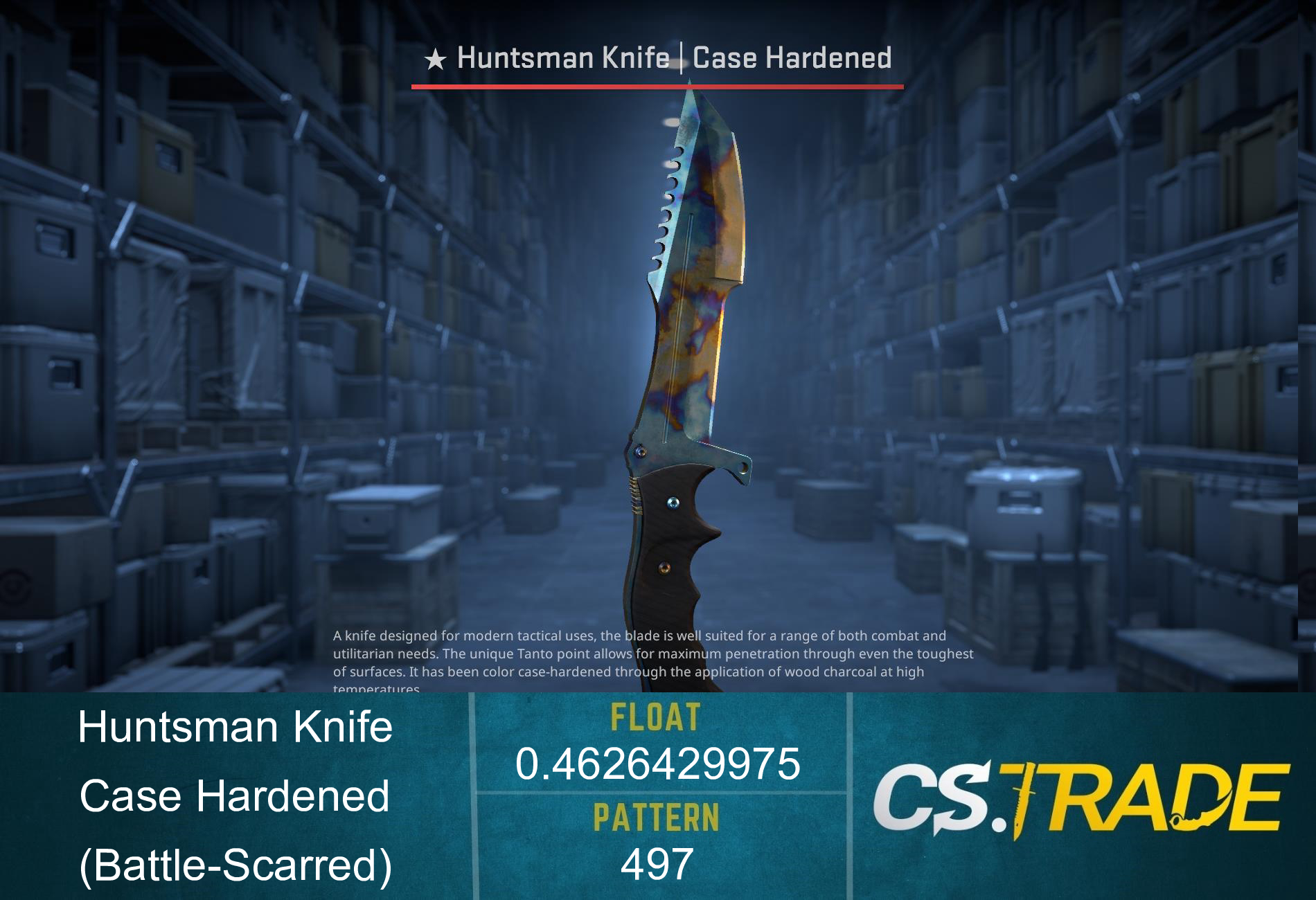 ★ StatTrak™ Huntsman Knife | Case Hardened (Battle-Scarred) Screenshot