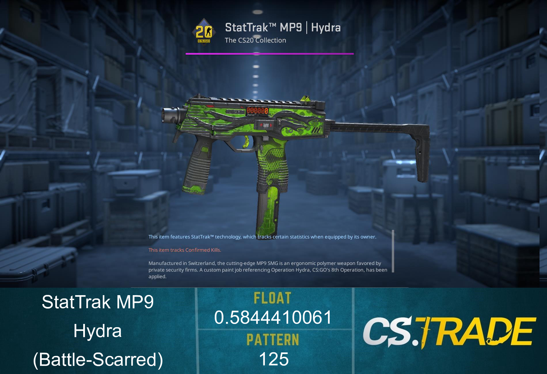 MP9 | Hydra (Battle-Scarred) Screenshot