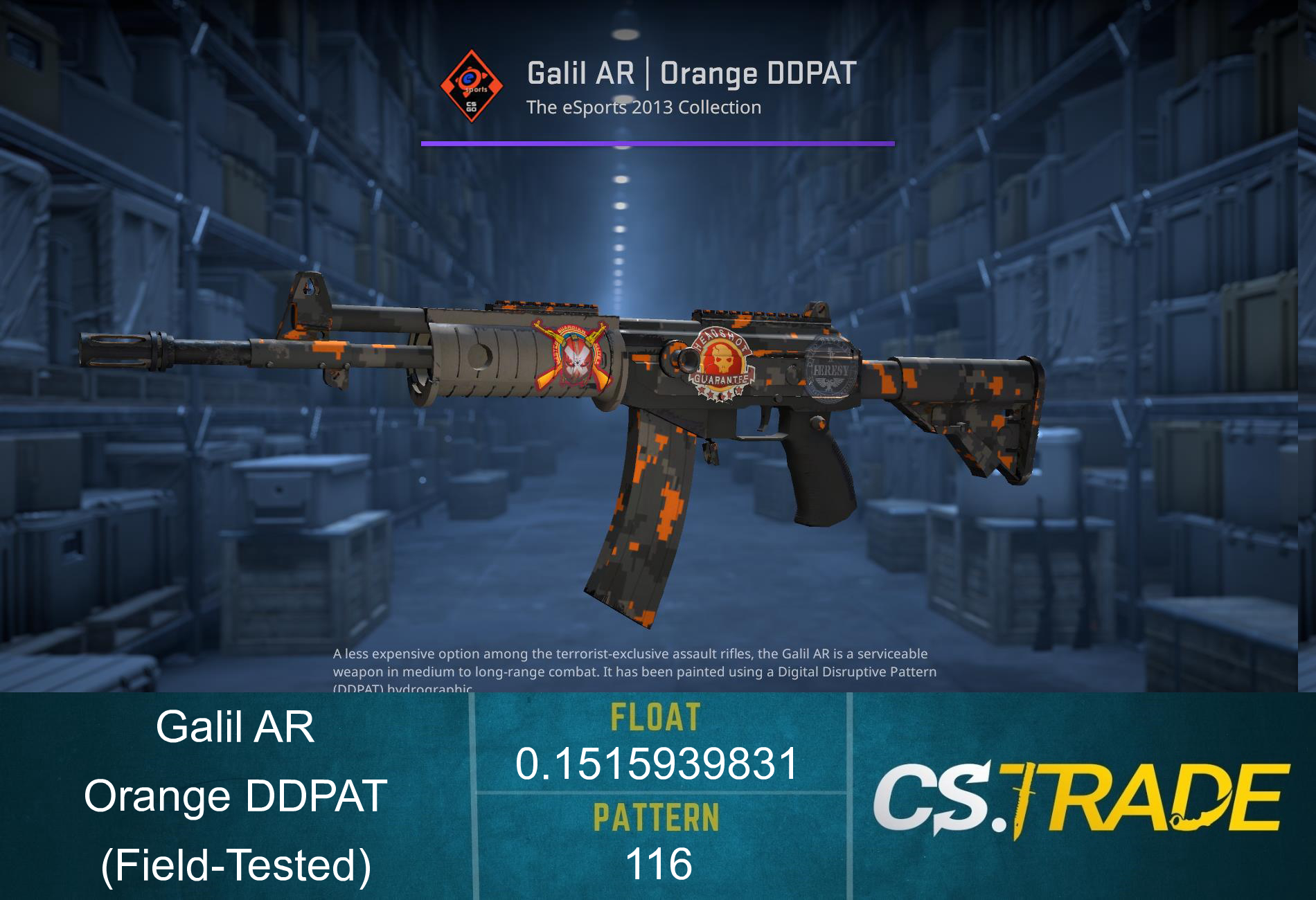 Galil AR | Orange DDPAT (Field-Tested) Screenshot