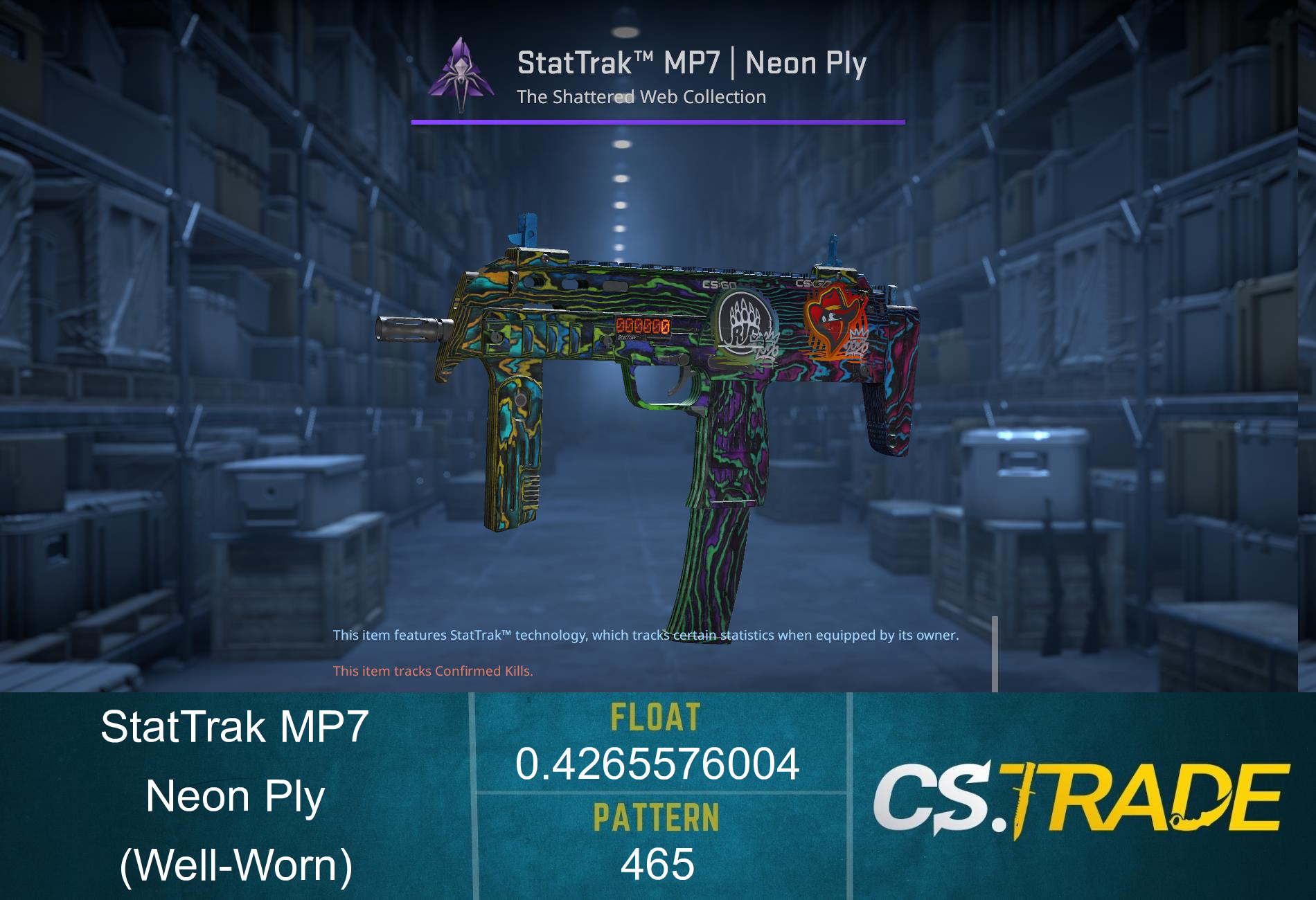 StatTrak™ MP7 | Neon Ply (Well-Worn) Screenshot