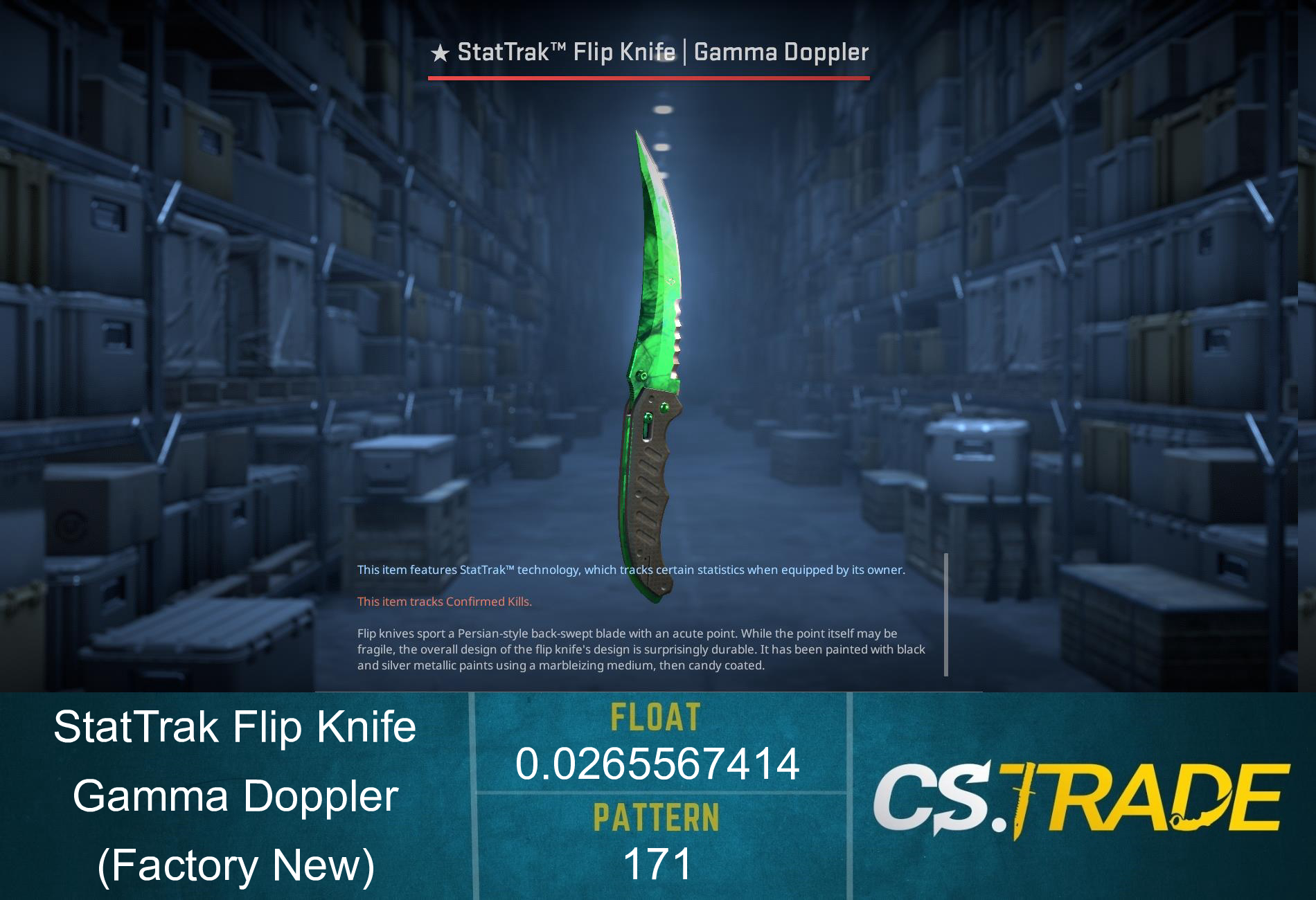 ★ Flip Knife | Gamma Doppler Emerald (Factory New) Screenshot