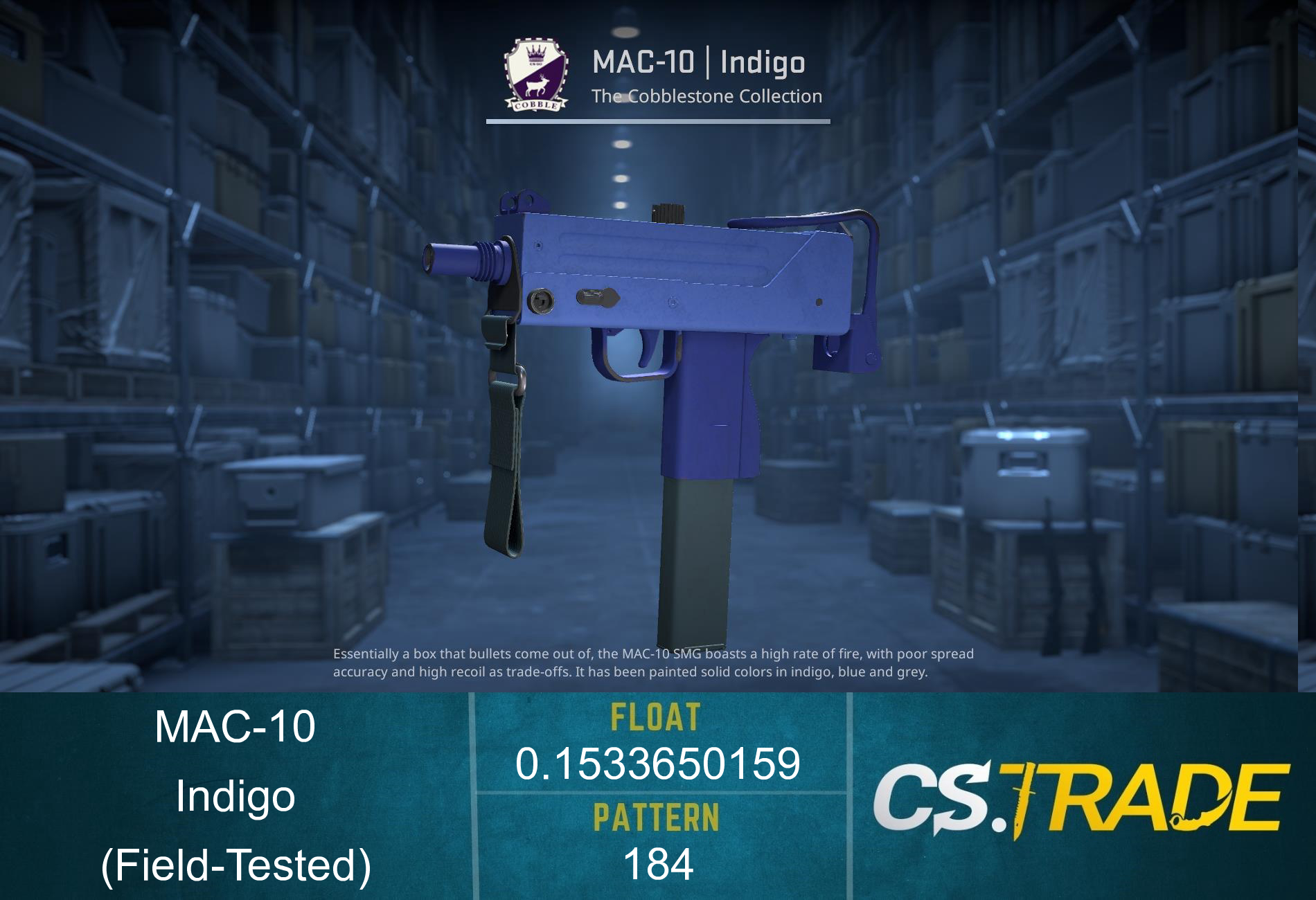 MAC-10 | Indigo (Field-Tested) Screenshot