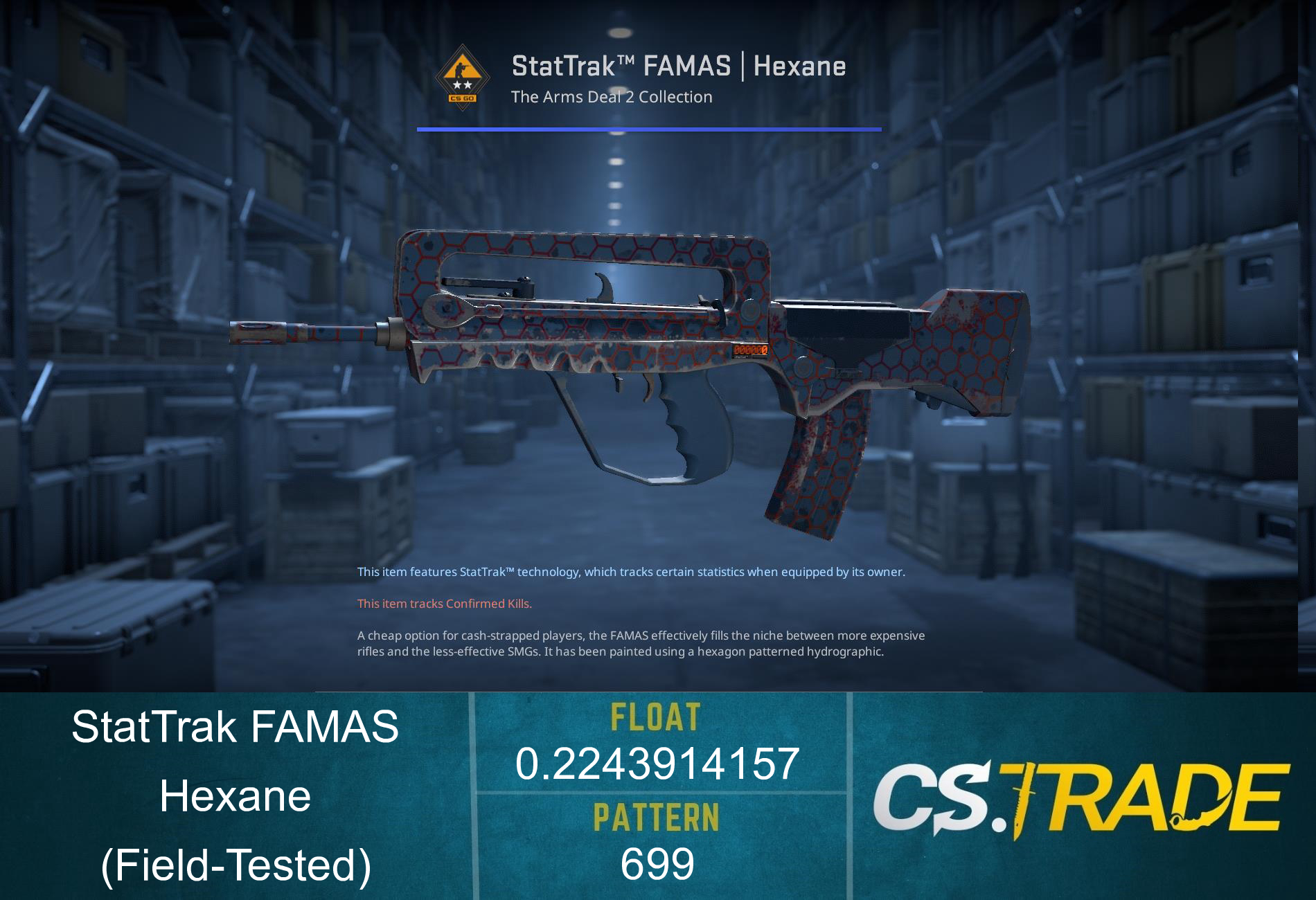 StatTrak™ FAMAS | Hexane (Well-Worn) Screenshot