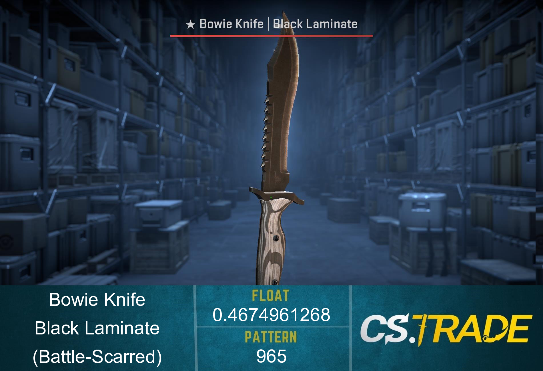 ★ StatTrak™ Bowie Knife | Black Laminate (Battle-Scarred) Screenshot
